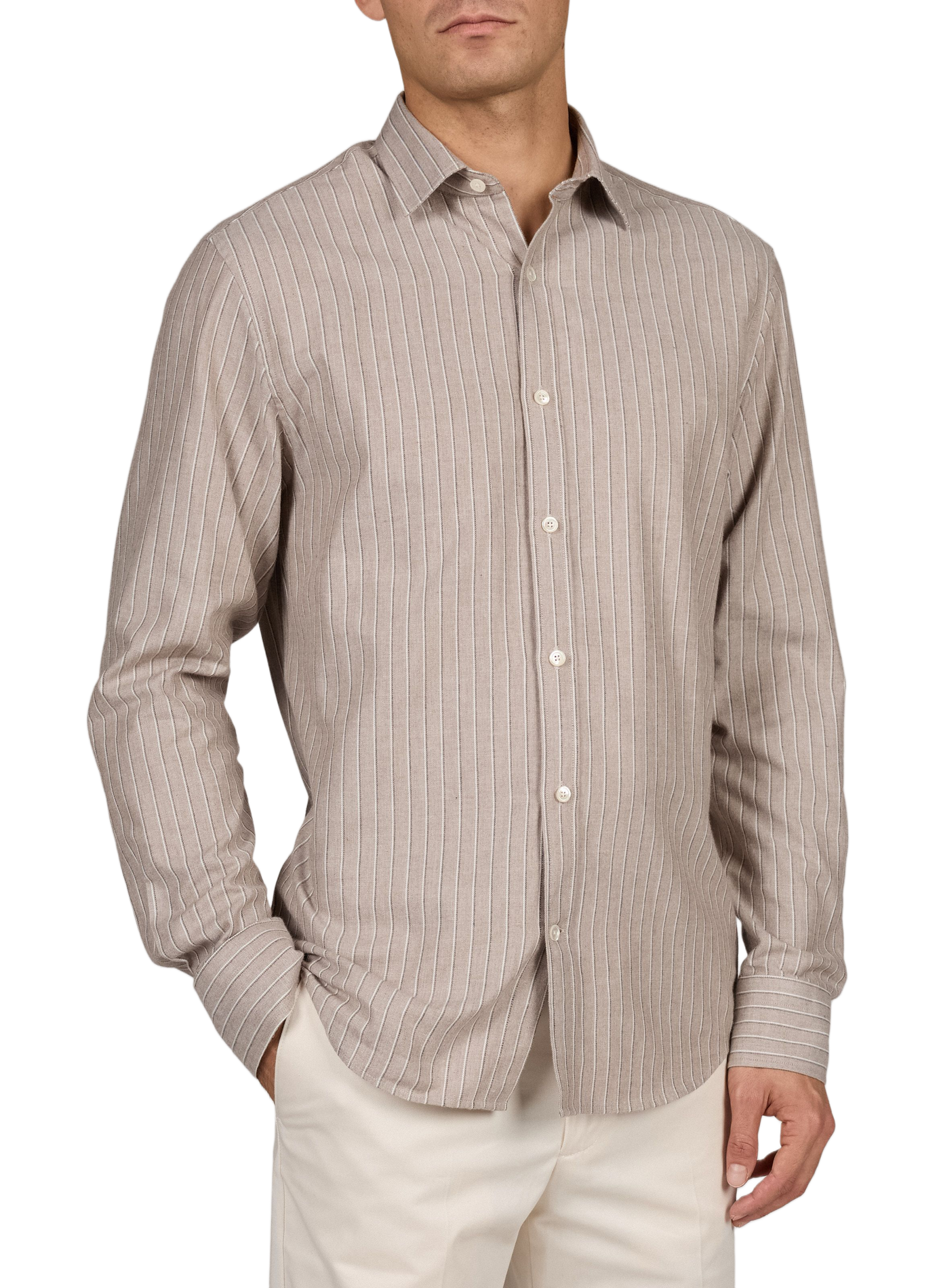 Straight cotton shirt GANT Brown