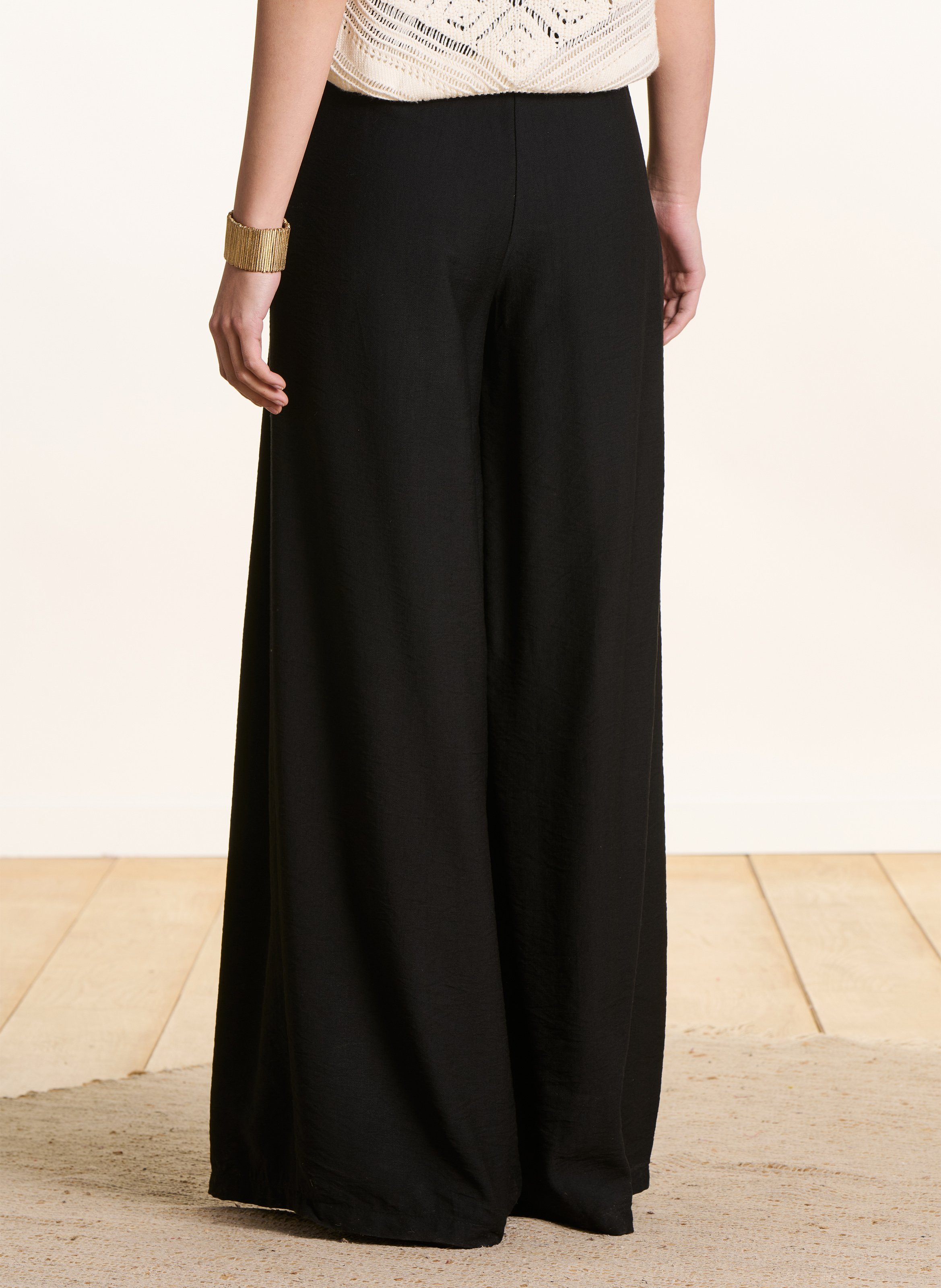 Wijde hoge taille broek LA FEE MARABOUTEE Zwart
