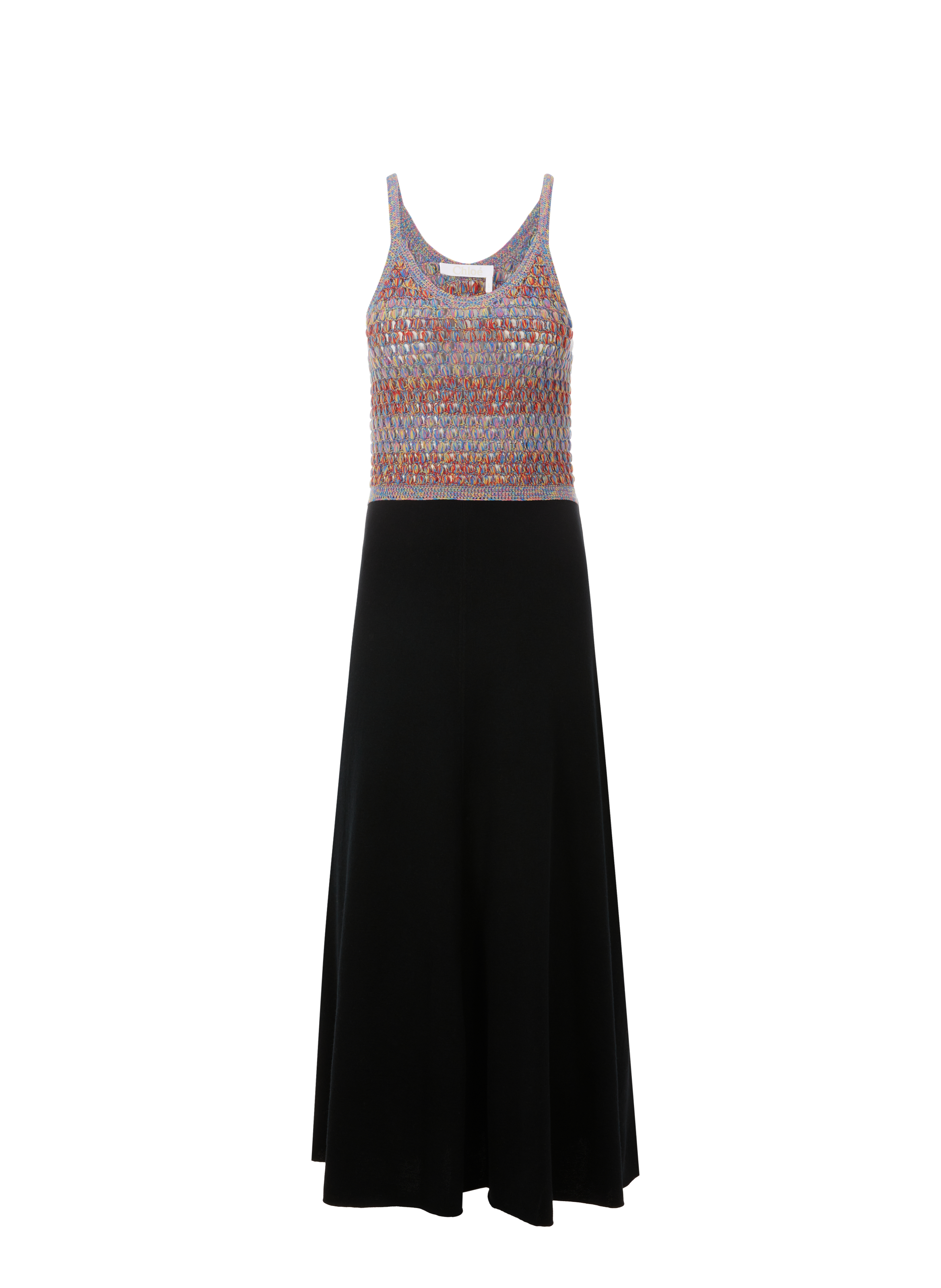 Robe longue en laine et soie