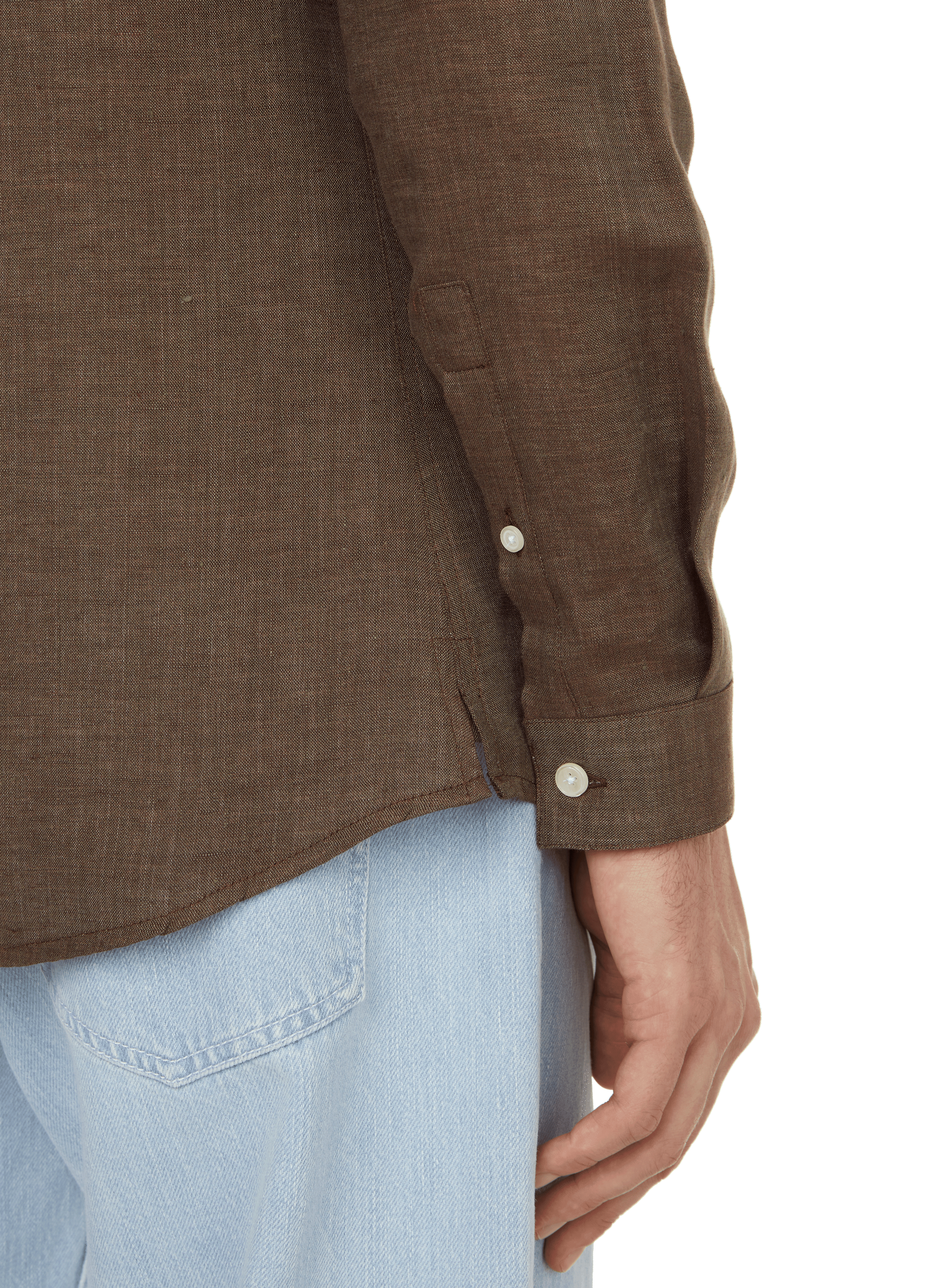 Chemise chinée en lin AU PRINTEMPS PARIS Marron