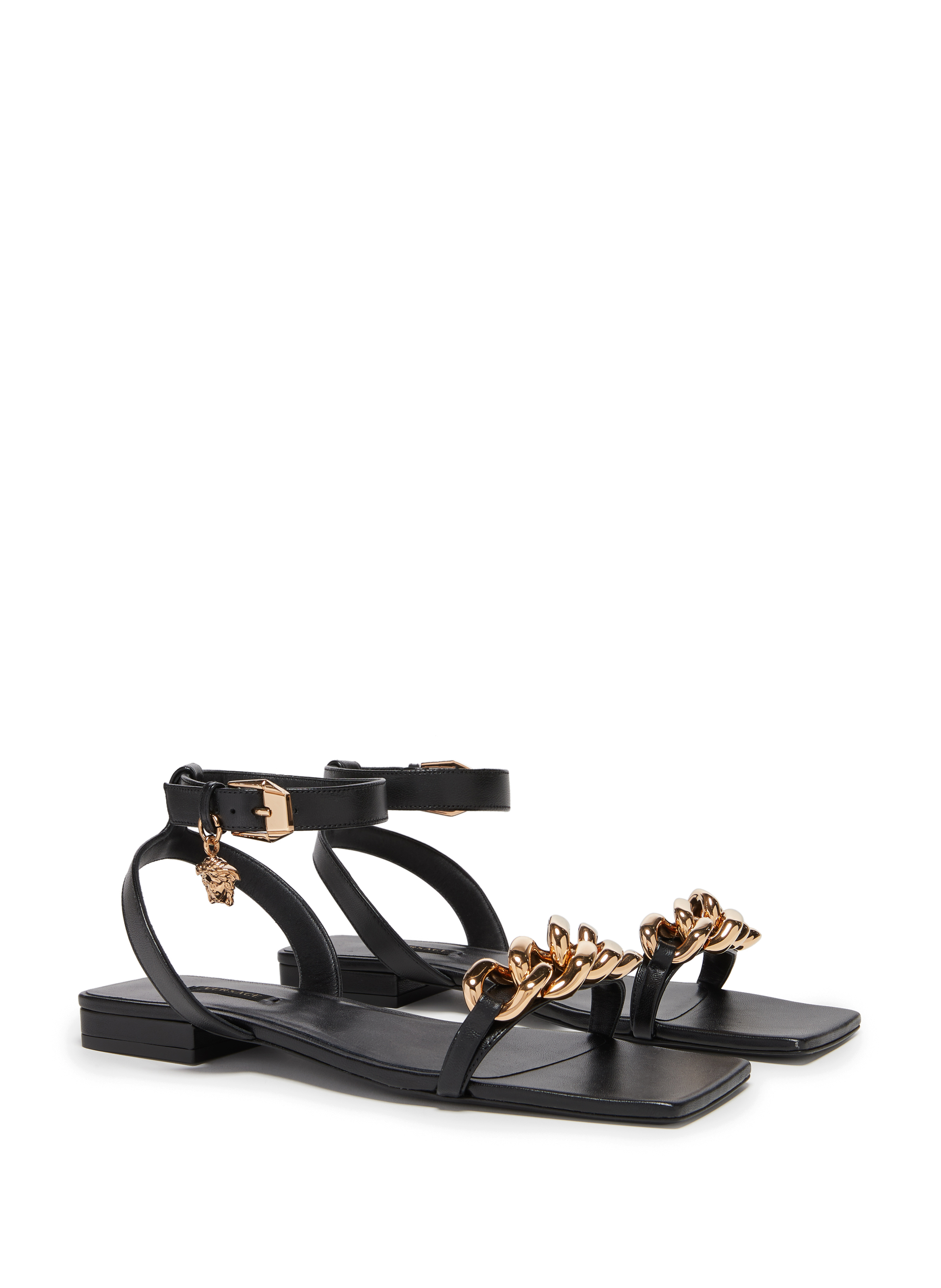 Sandales chaîne Medusa en cuir