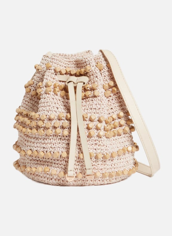 Sac bourse en papier et bois Blanc by VANESSA BRUNO VANESSA BRUNO Sac bourse en papier et bois Blanc
