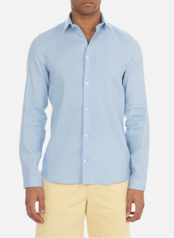 Linen shirt Blue by AU PRINTEMPS PARIS AU PRINTEMPS PARIS Linen shirt Blue