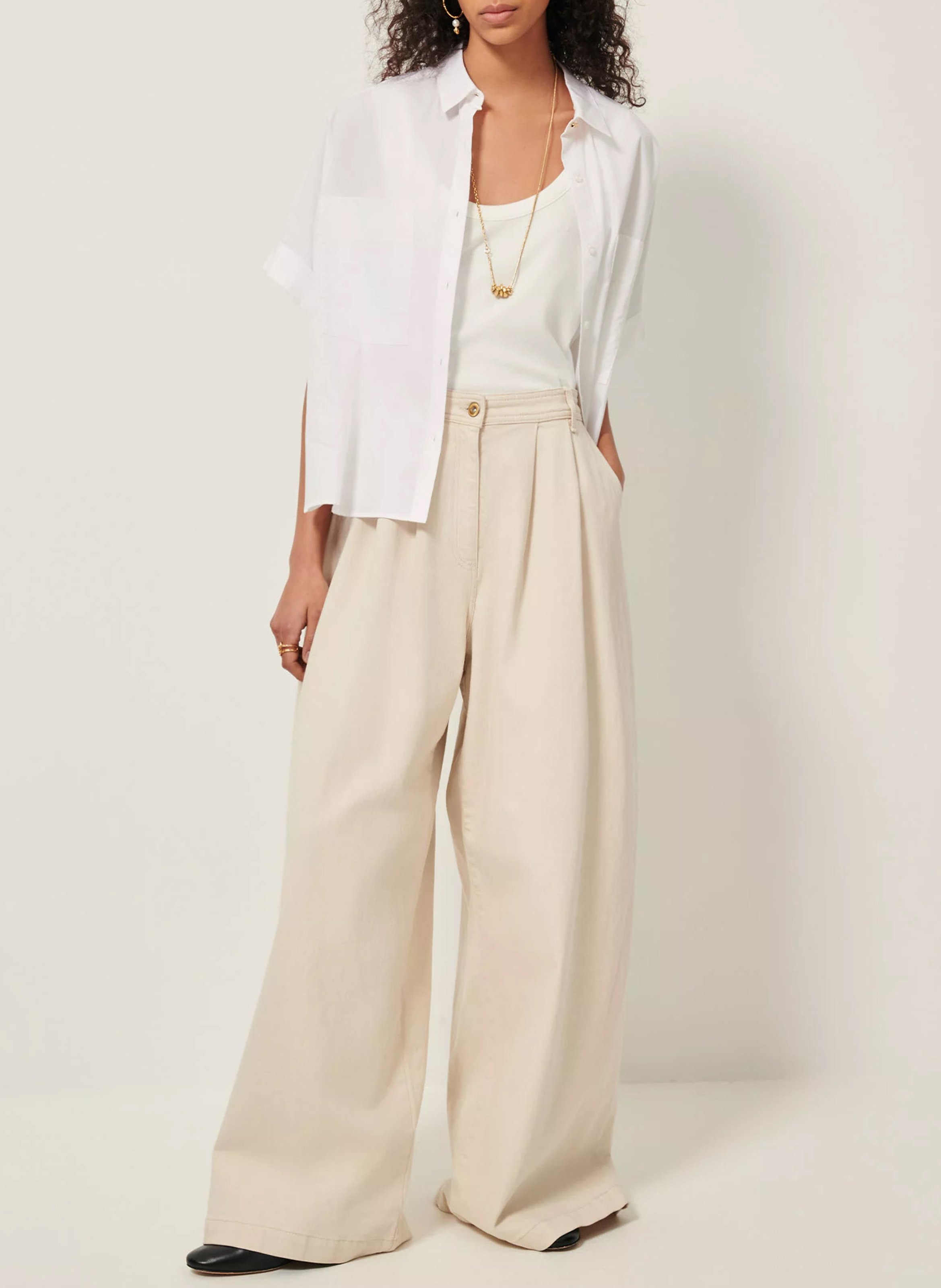 Chemise droite en coton dellord SESSUN Blanc