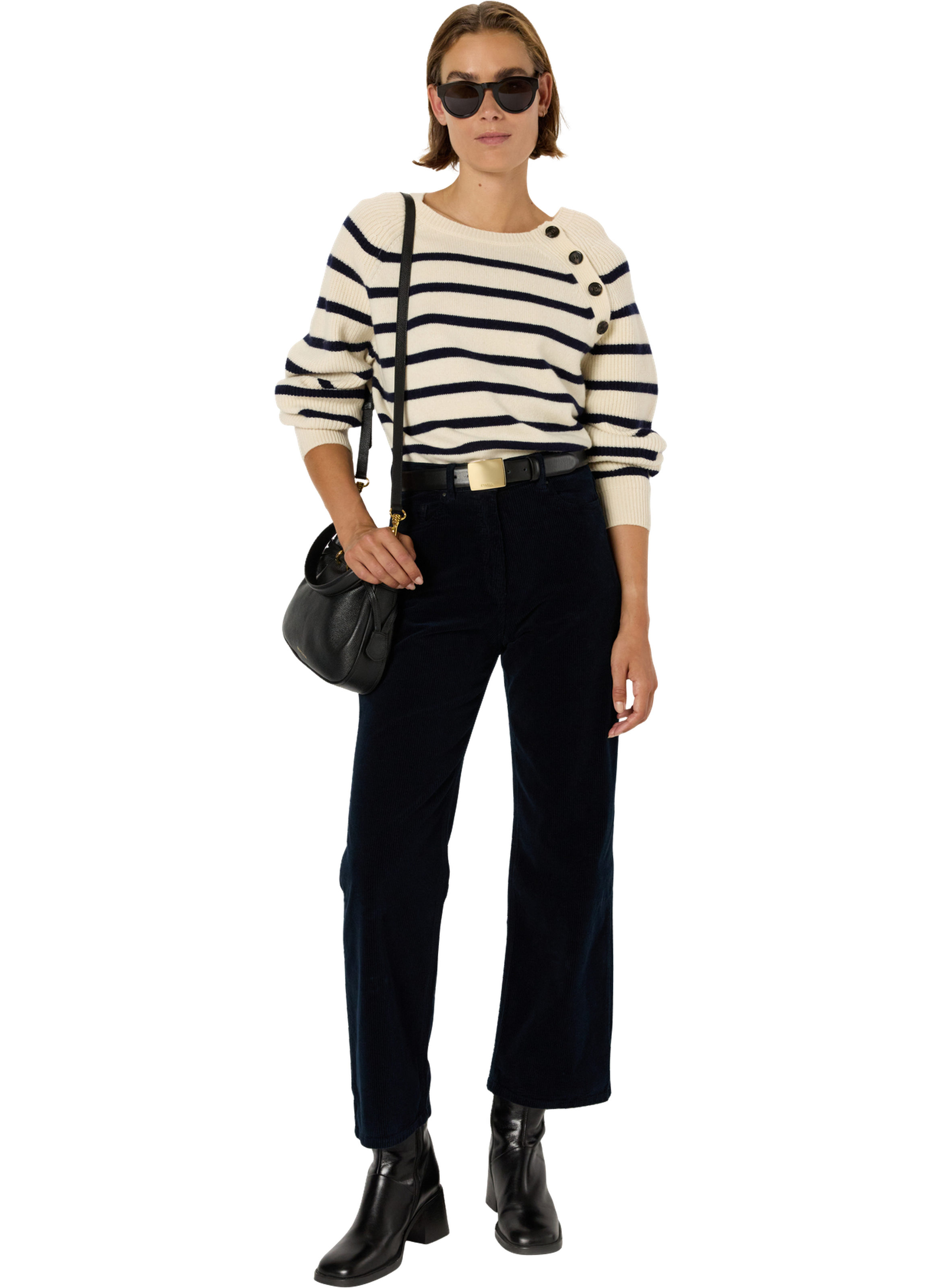 Pantalon droit en velours à côtes - celeste GERARD DAREL Bleu