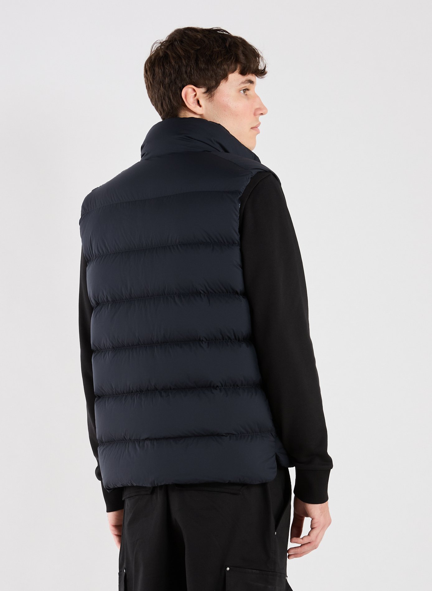 Leather gilet MONCLER Blue
