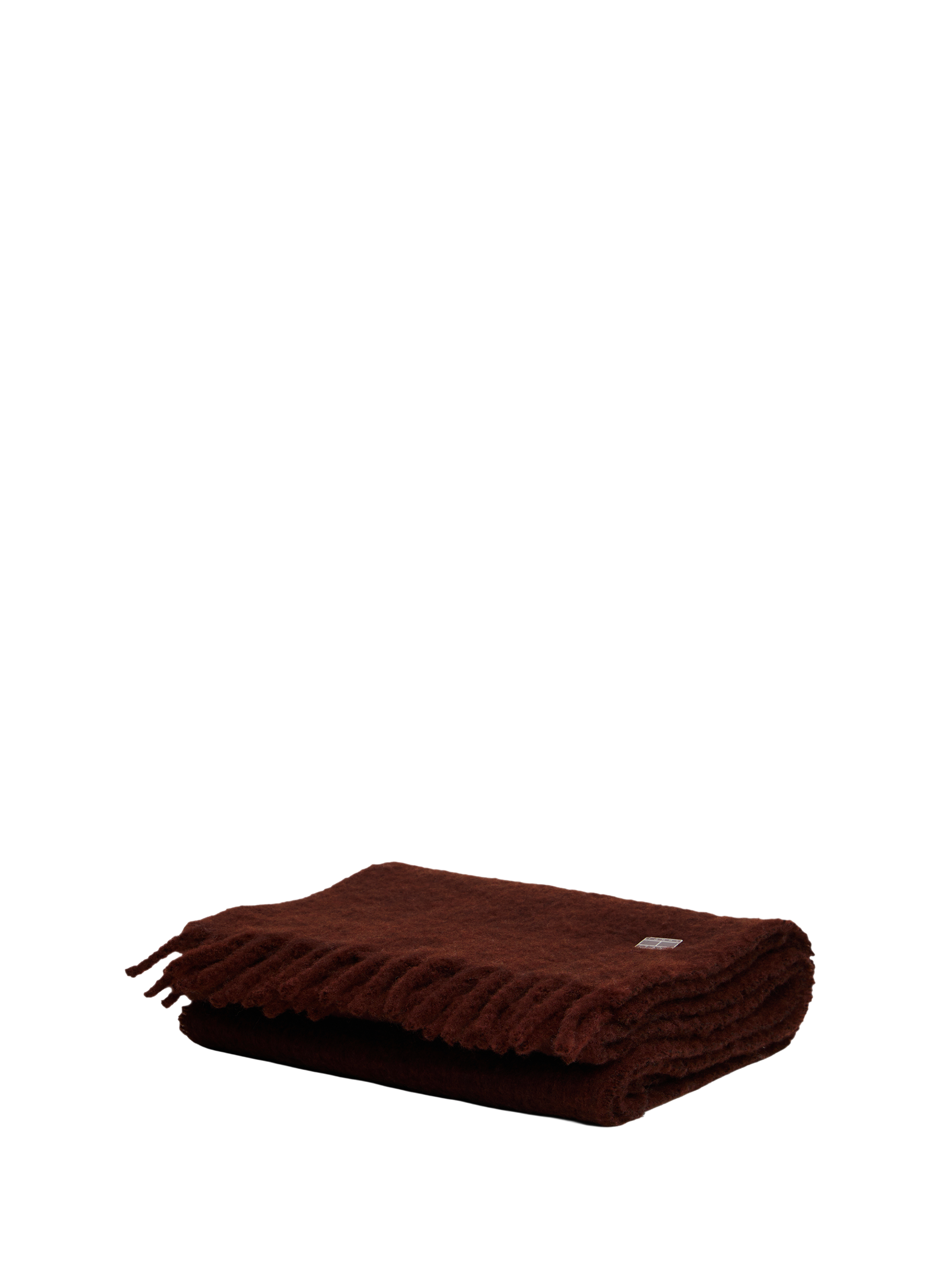 Echarpe frangée en laine mélangée TOMMY HILFIGER Marron