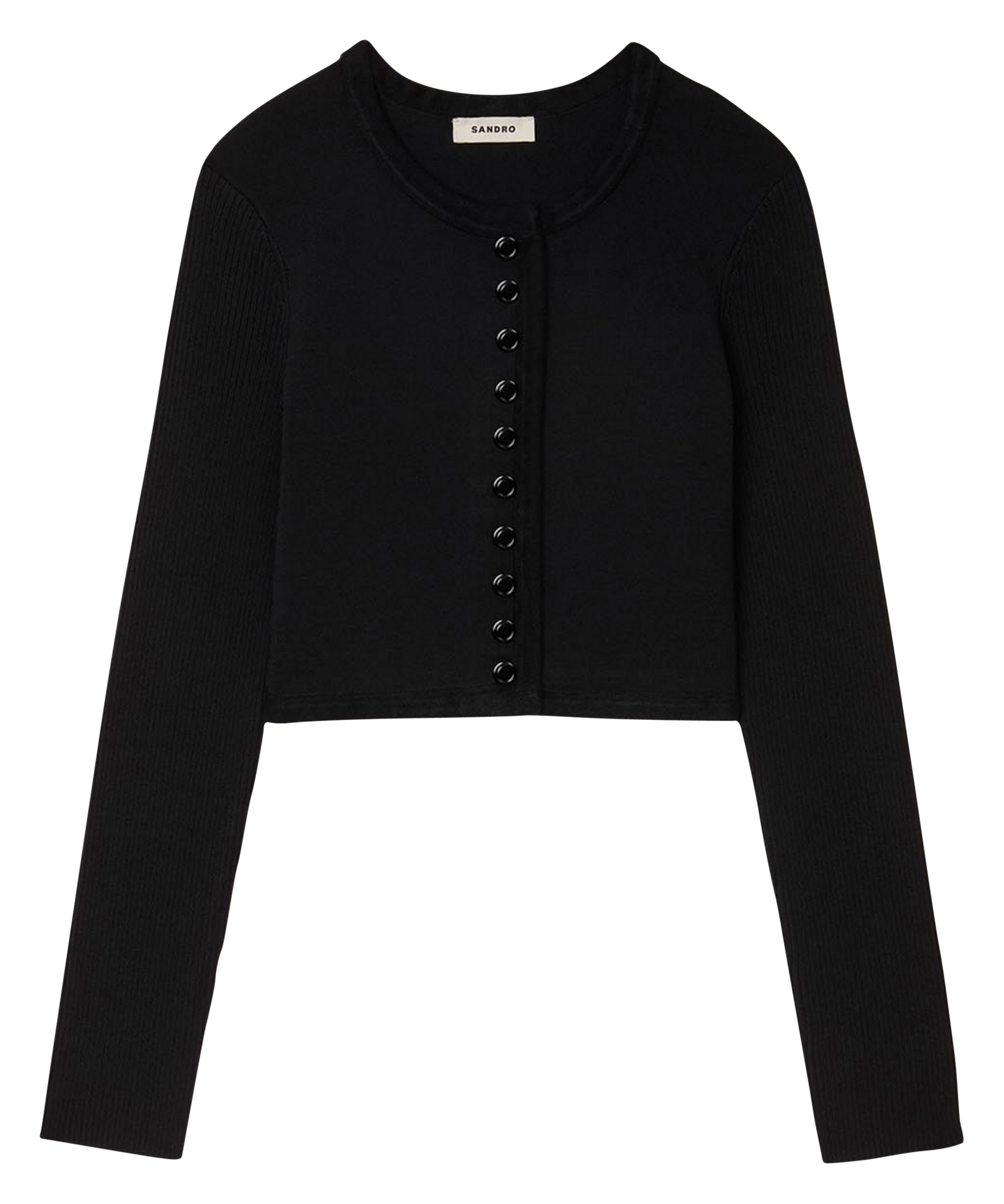Cardigan près du corps col rond SANDRO Noir