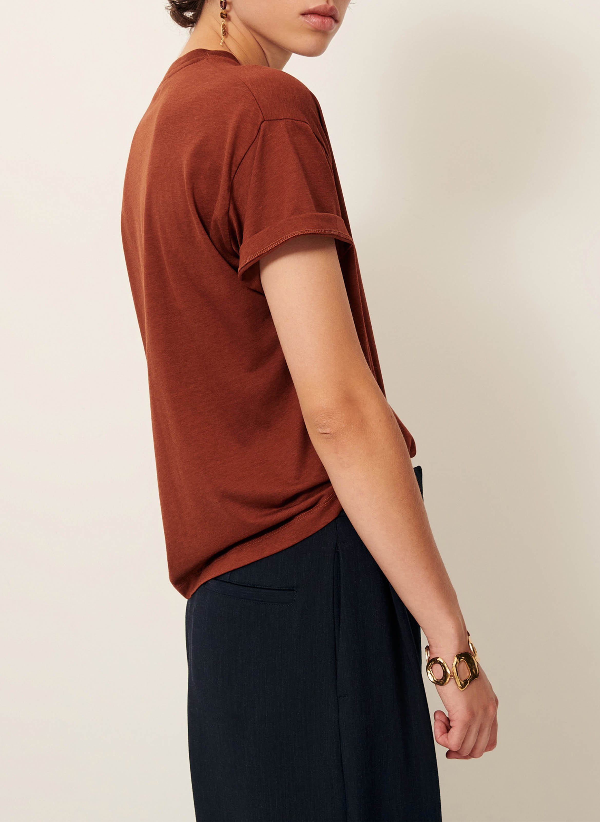 Tee-shirt oversize col rond too SESSUN Marron