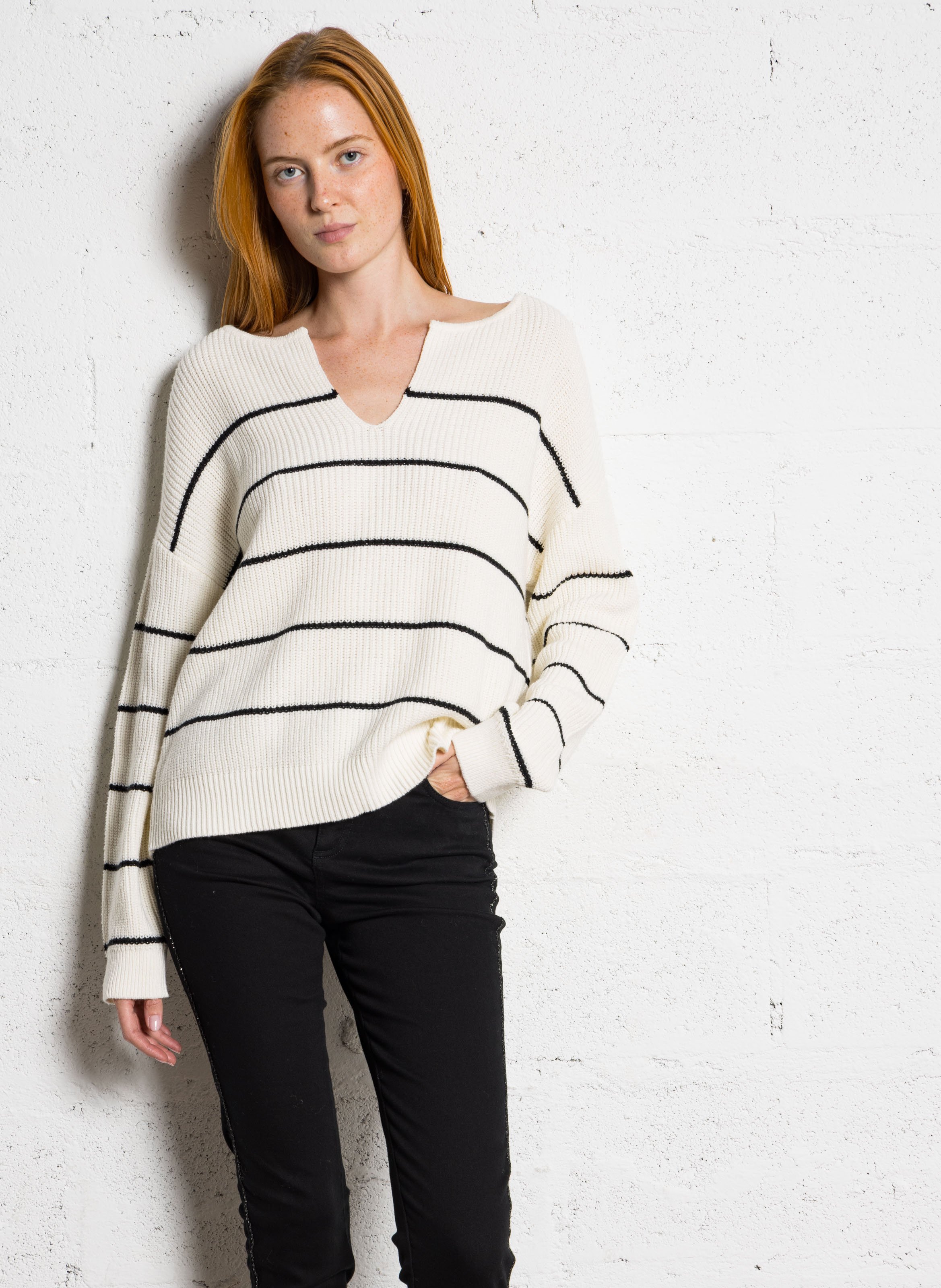 Jean droit en coton nina IKKS Noir