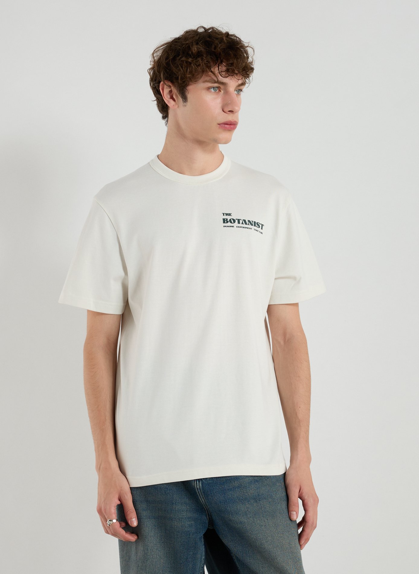 FAGUO T-shirt imprimé en coton mélangé Beige