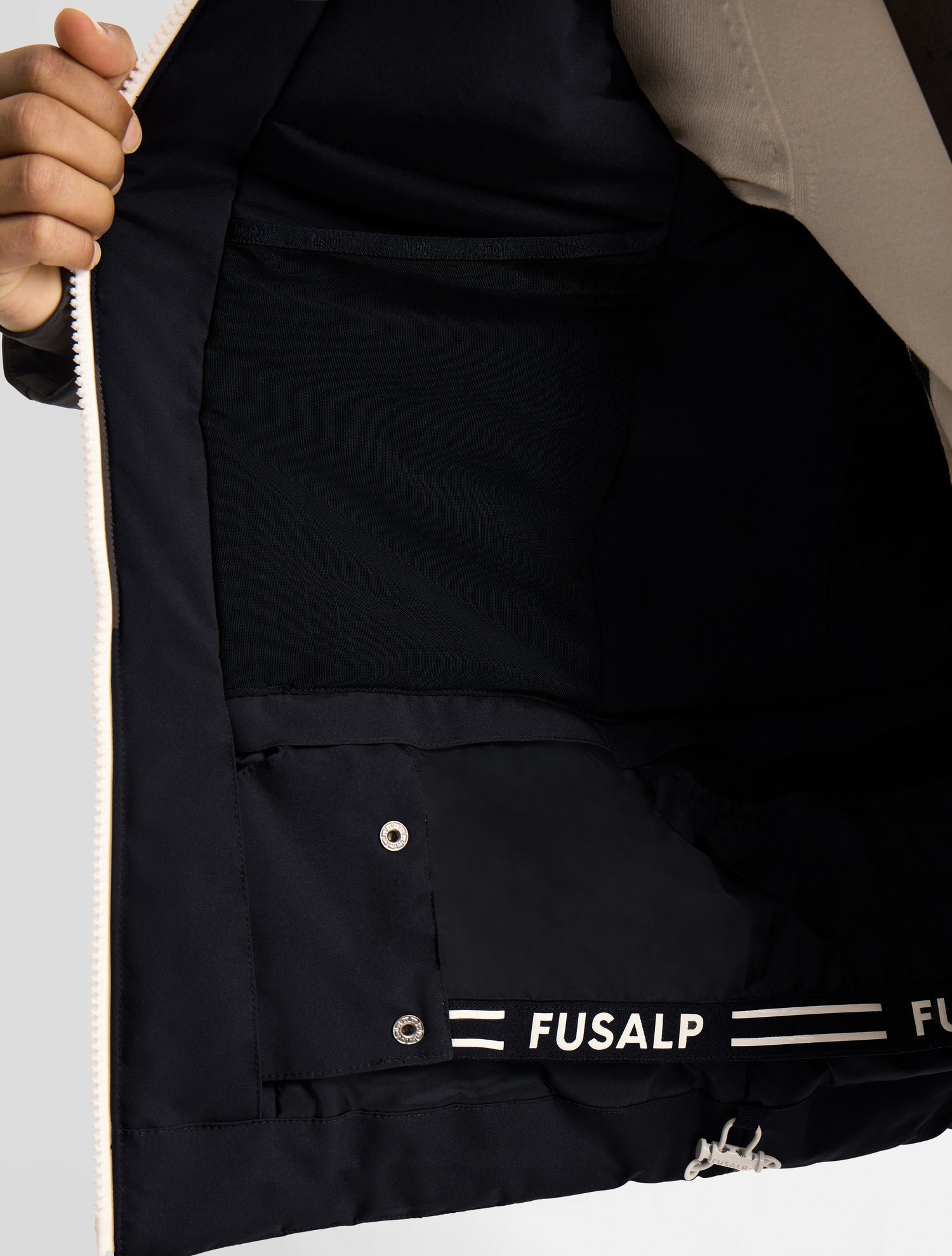 Veste de ski power col montant coupe regular FUSALP Noir