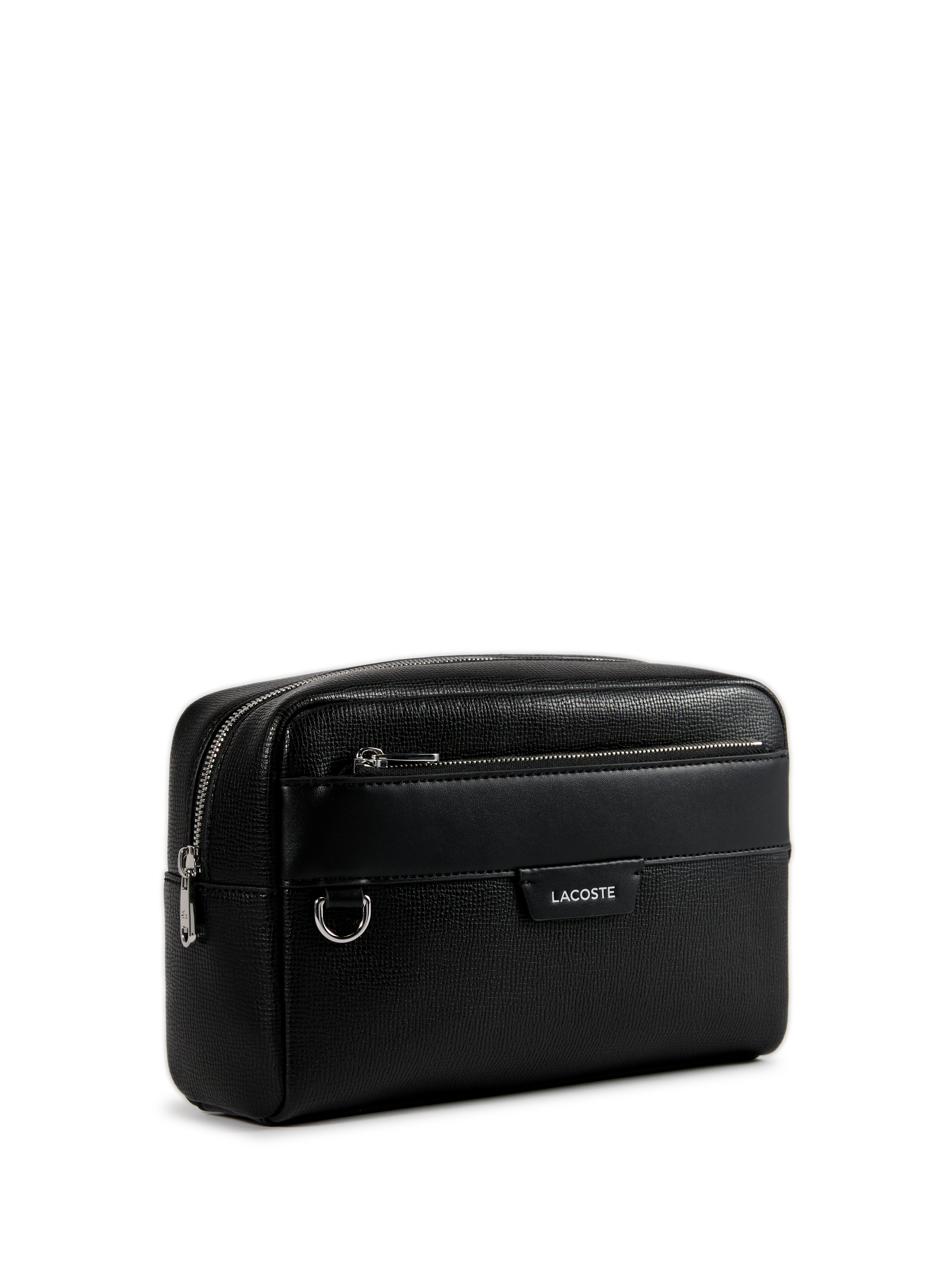 Leather toiletry bag LACOSTE Black