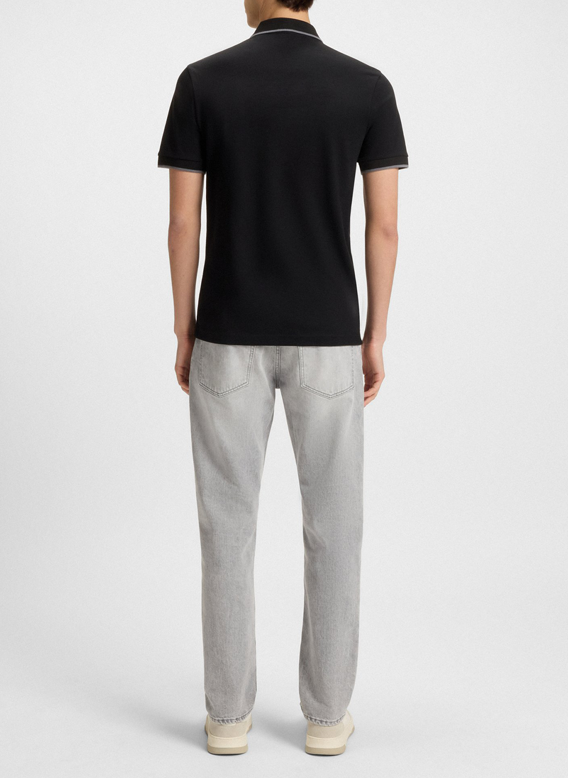 Polo slim-fit en coton stretch BOSS Noir