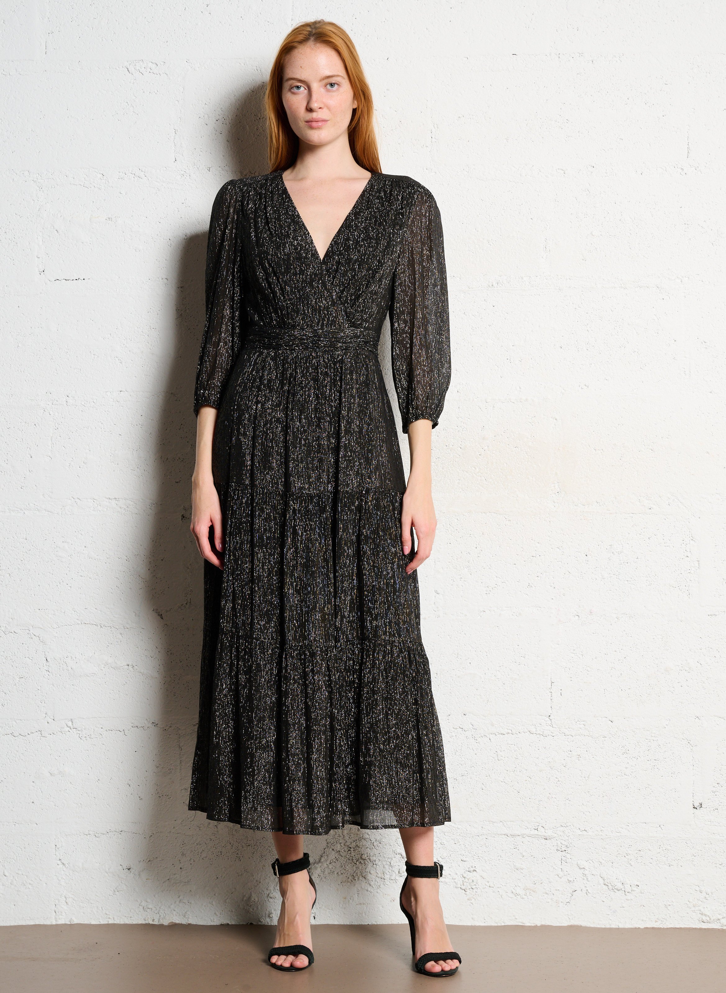 Robe longue col v loumia MAISON 123 Noir