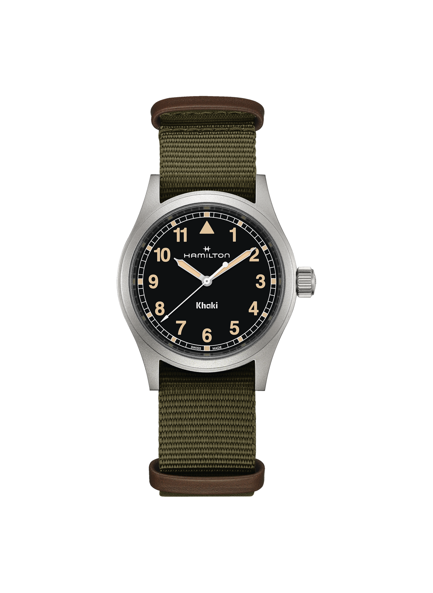 Montre à quartz en acier inoxydable mélangé HAMILTON Noir