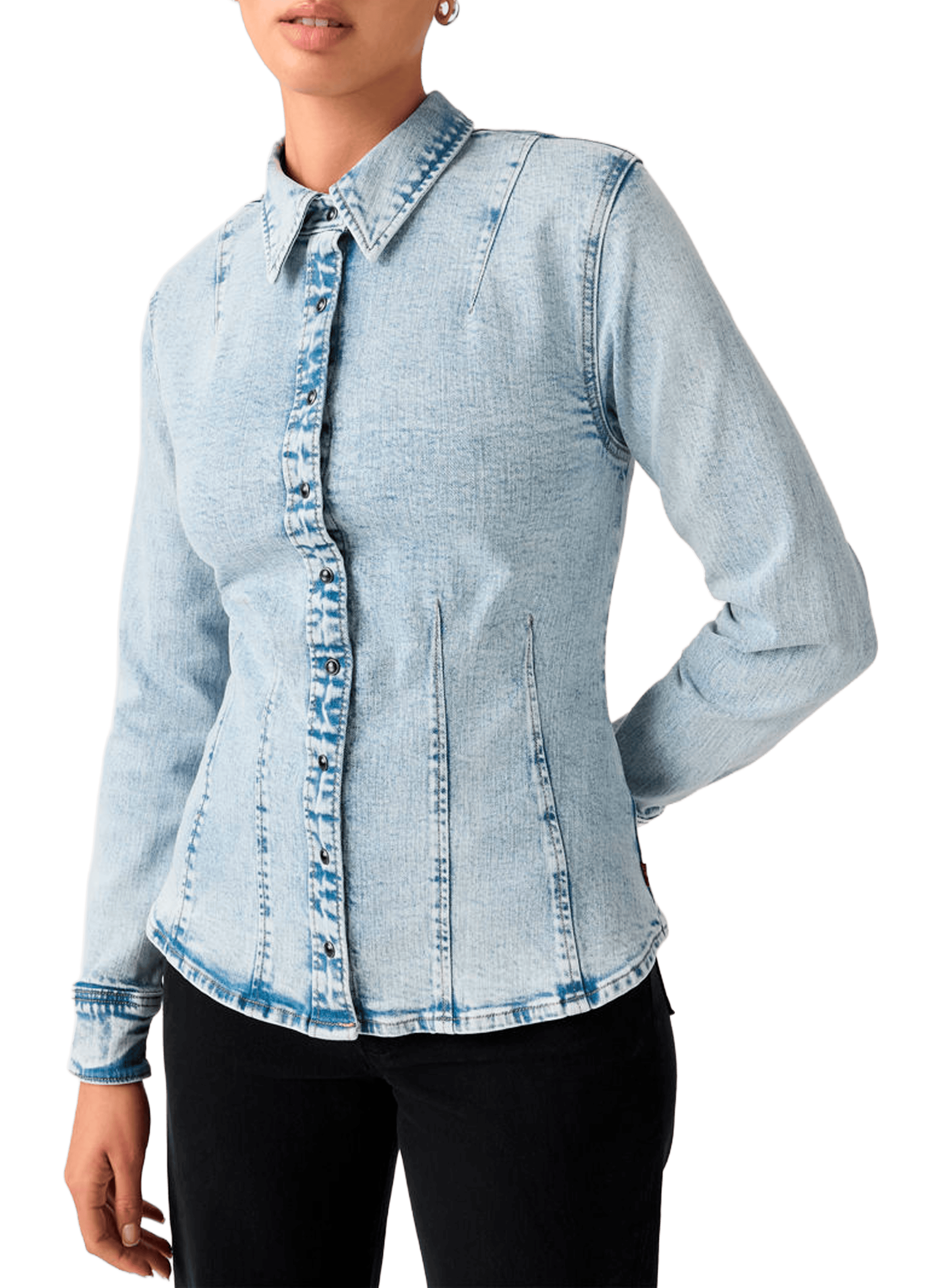 Chemise galbante en denim coton mélangé LEVI'S Bleu