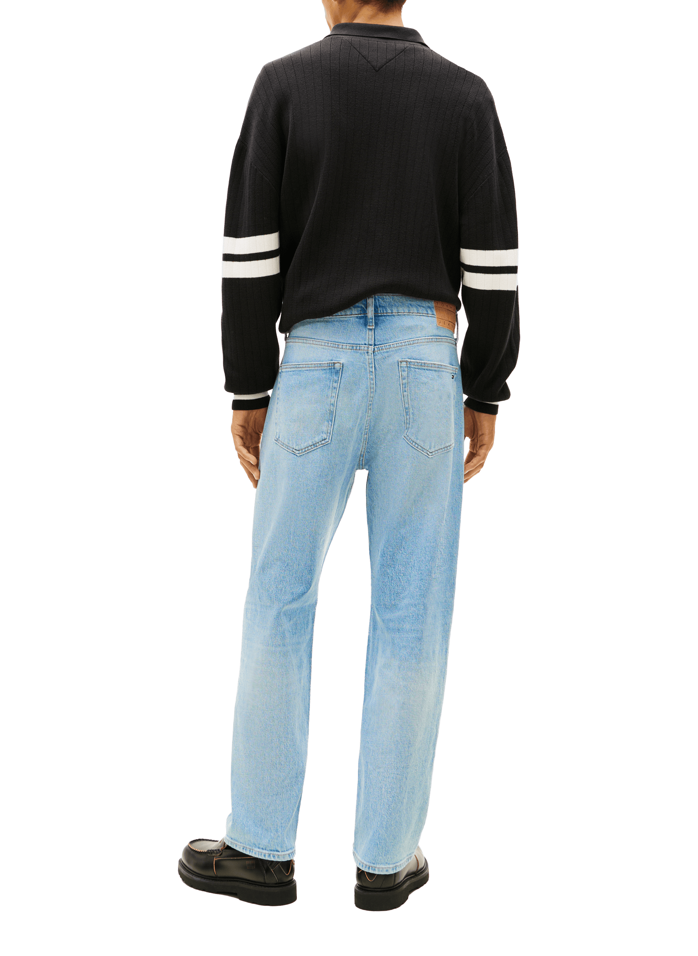 Straight leg washed denim jeans in mixed cotton TOMMY HILFIGER Blue