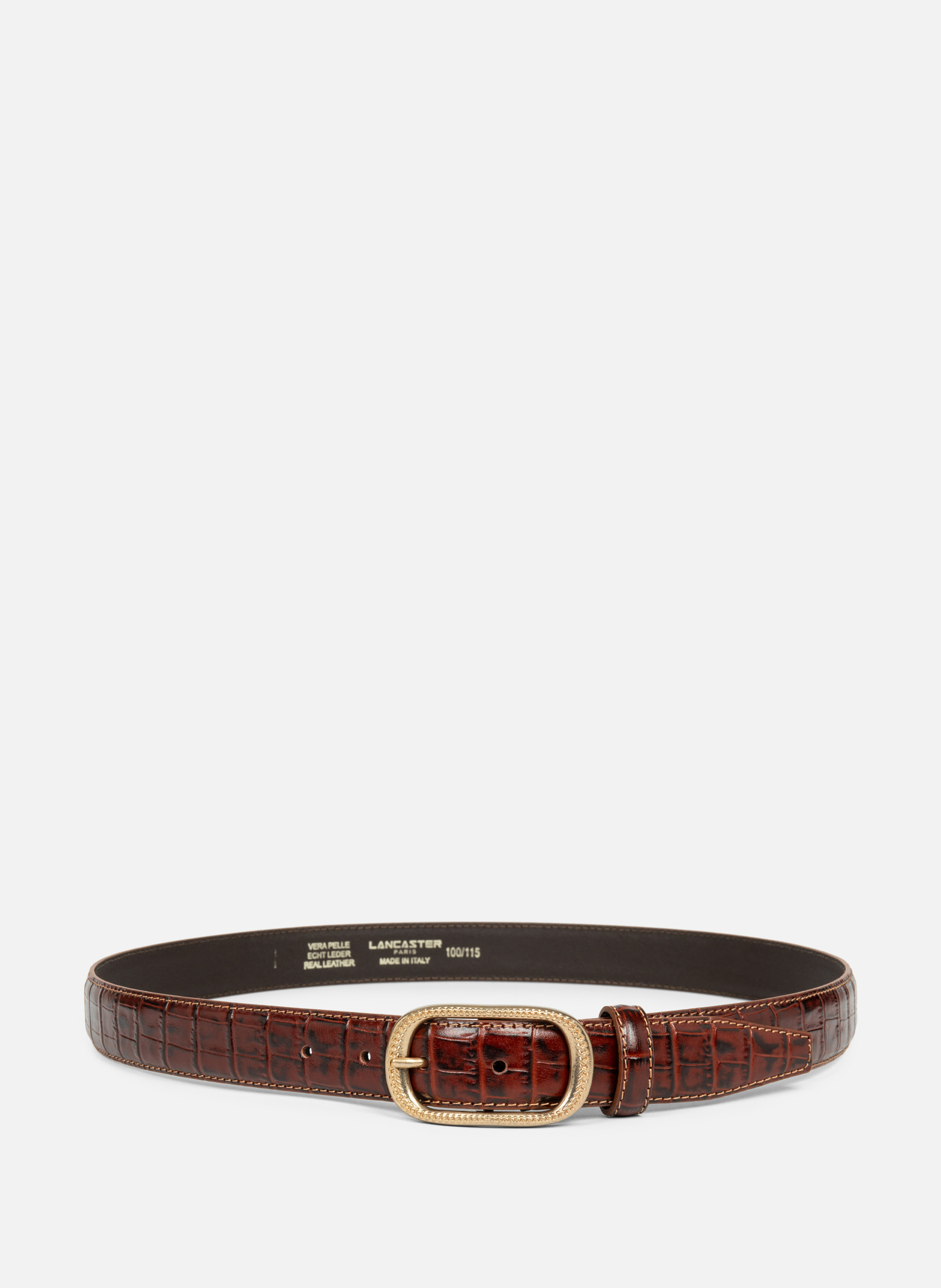 Ceinture - ceinture cuir croco LANCASTER Marron
