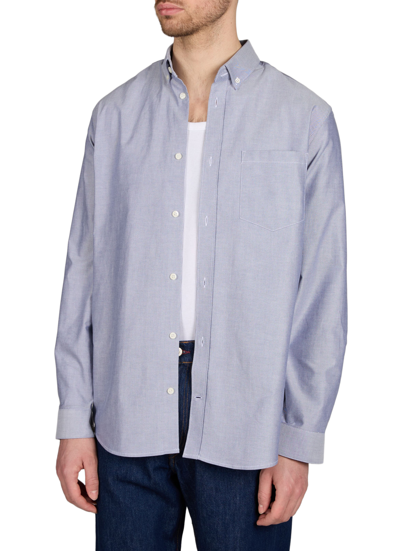 Straight Hox cotton shirt AU PRINTEMPS PARIS Blue