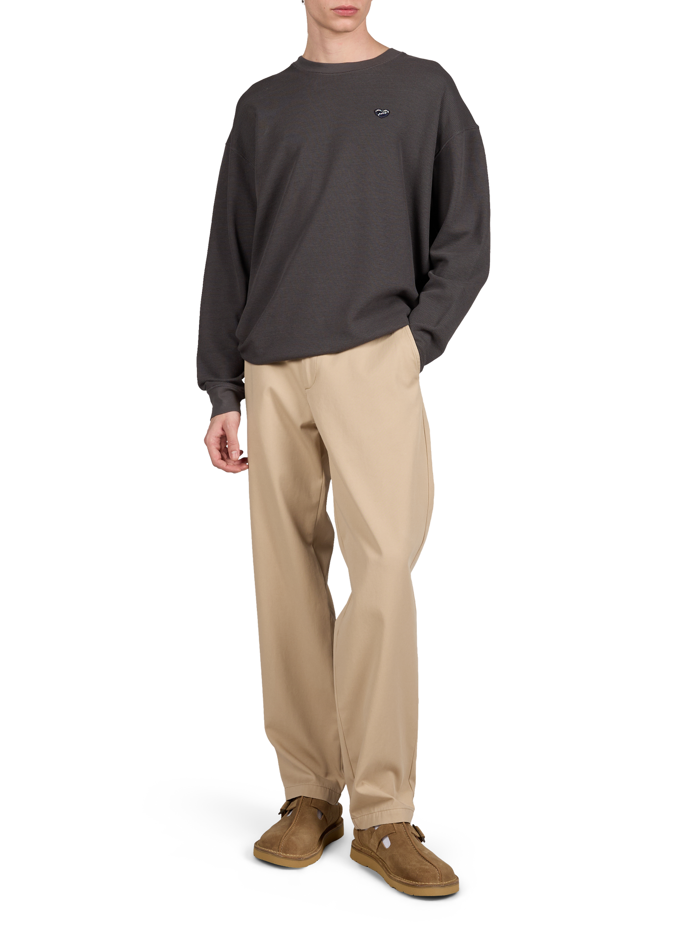 Pull col rond en coton biologique mélangé MAISON LABICHE Noir