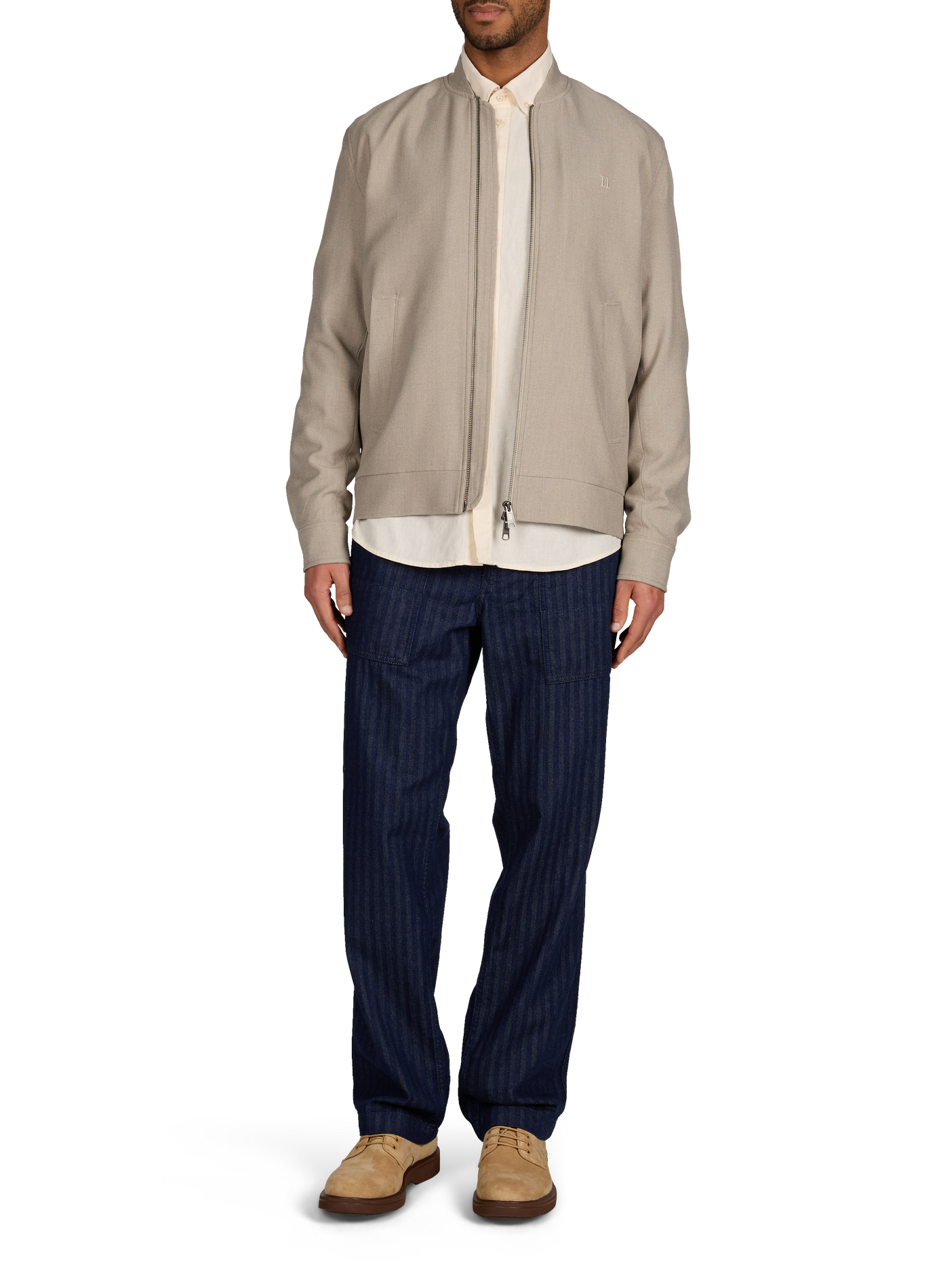 Straight lightweight jacket with high collar LES DEUX Beige