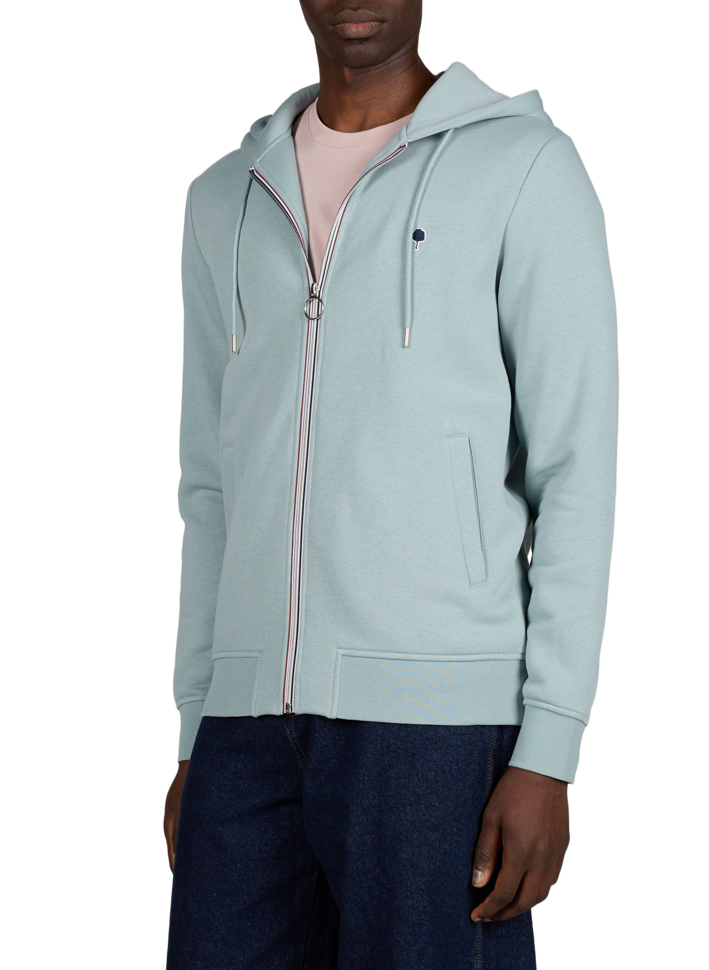 Straight zip-up sweatshirt in blended cotton FAGUO Grey