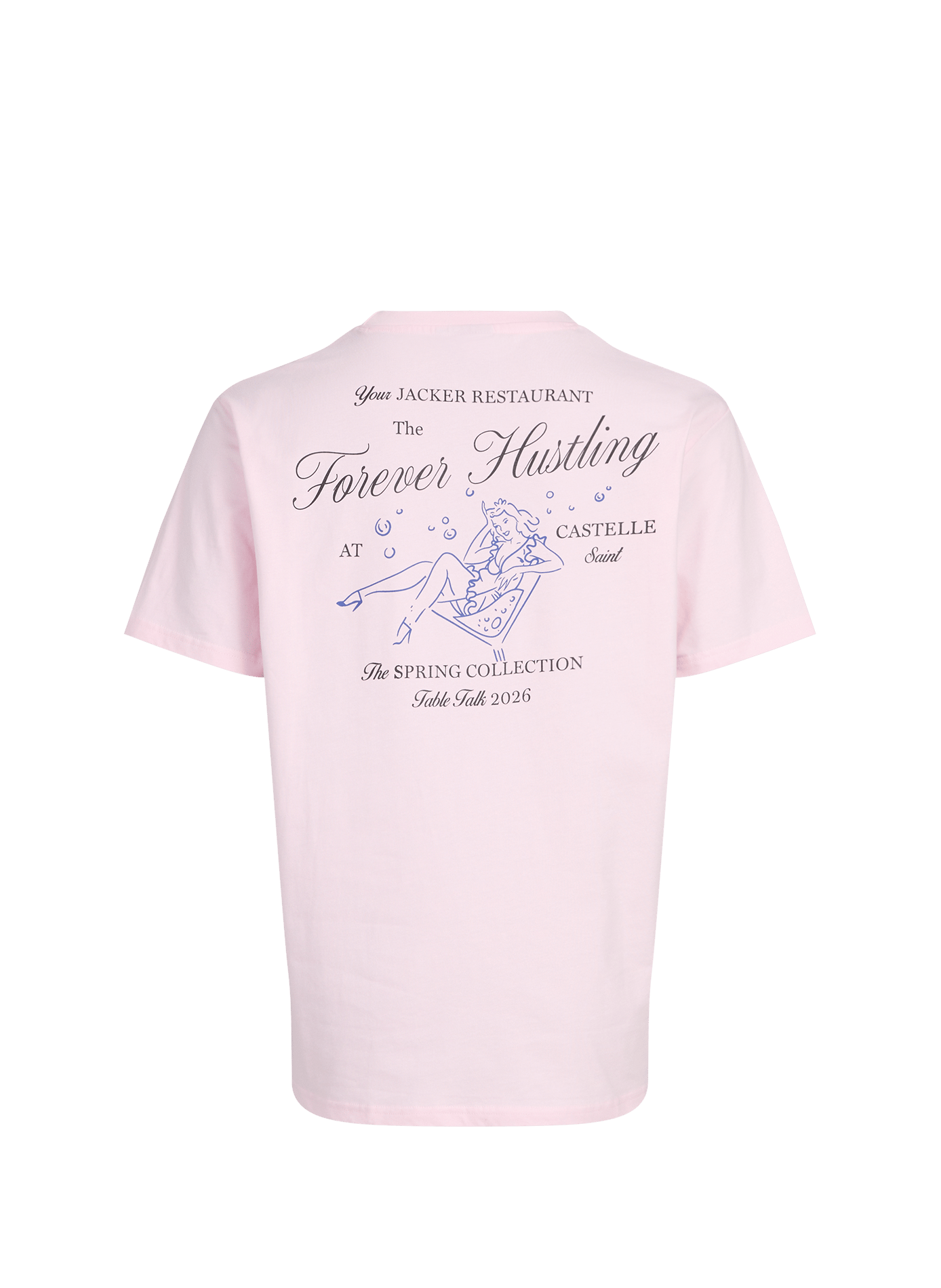 Straight printed cotton T-shirt JACKER. Pink