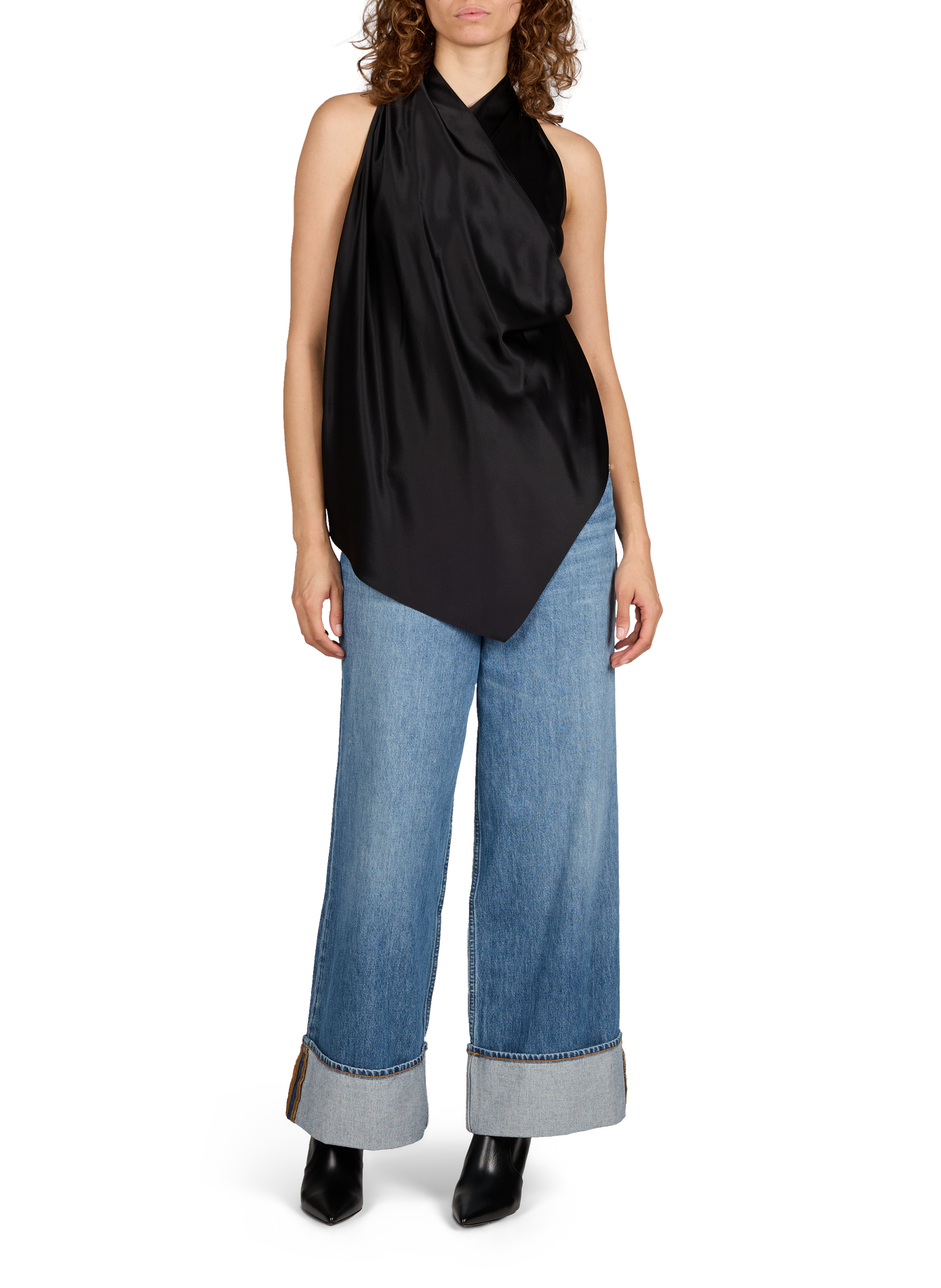 Silk satin fluid top HELMUT LANG Black