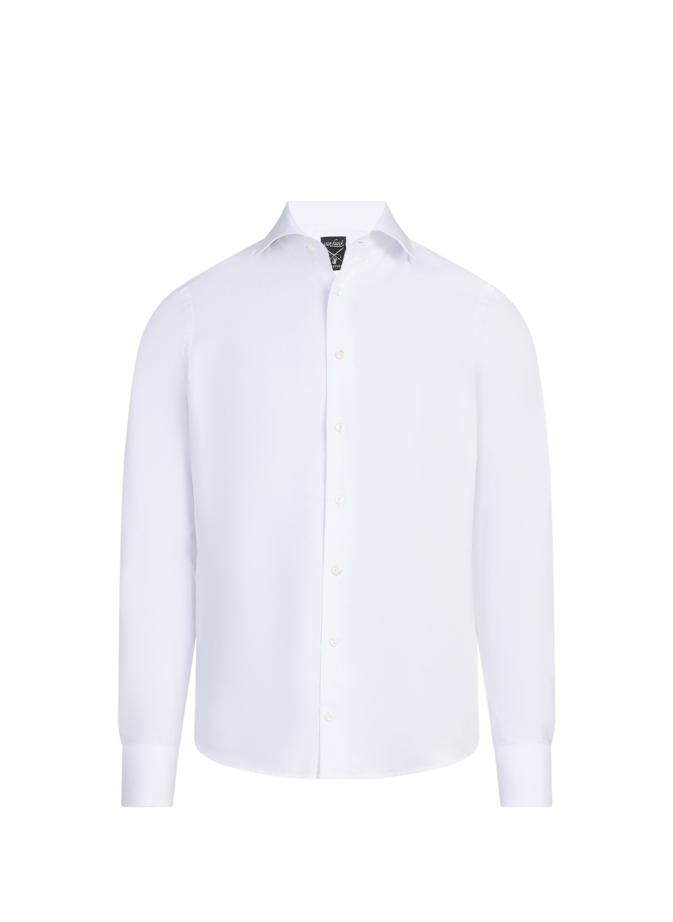 Chemise unie à manches longues en coton VAN LAACK Blanc