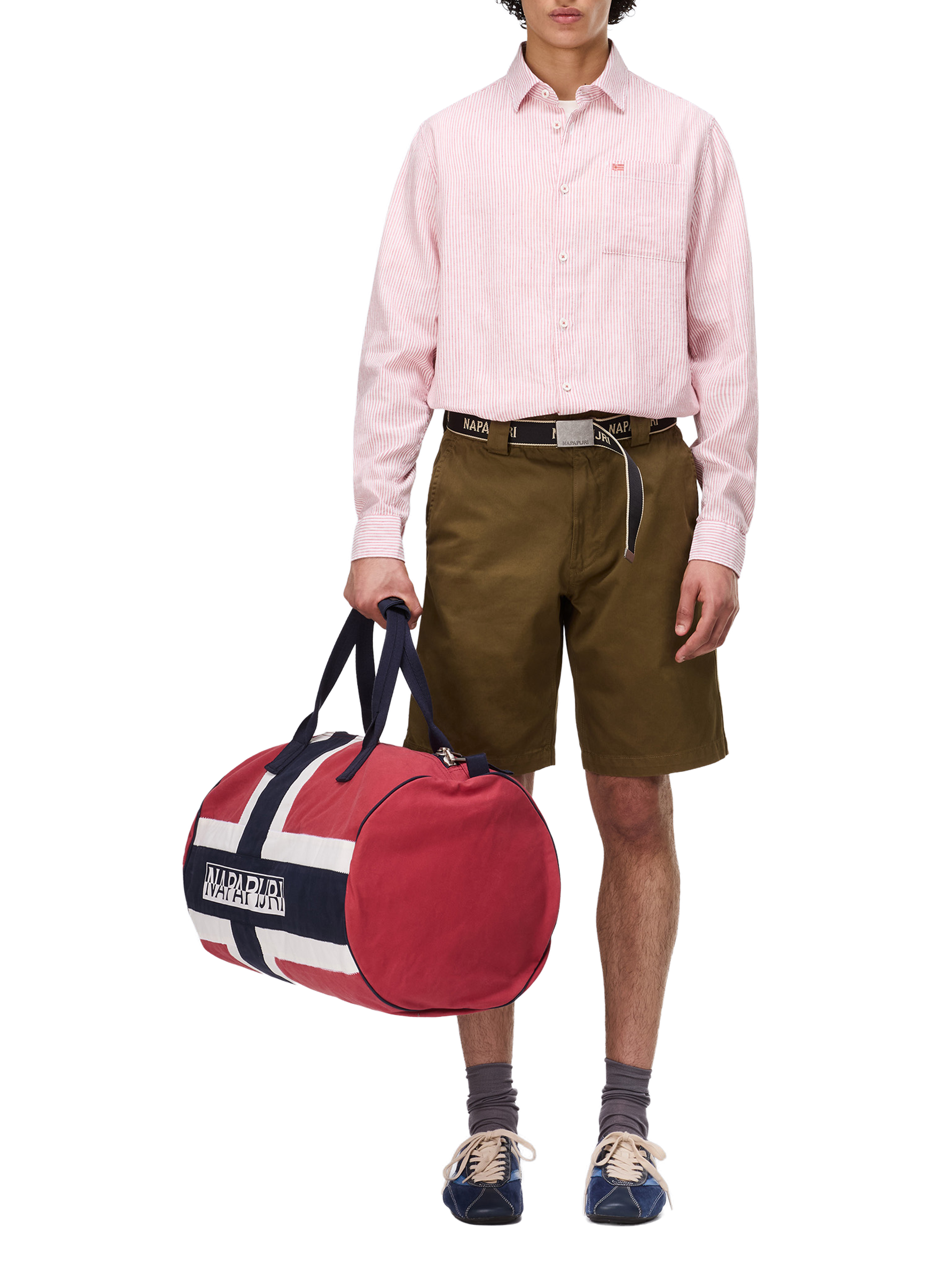 Chemise droite Brolio en coton et lin NAPAPIJRI Multicolore