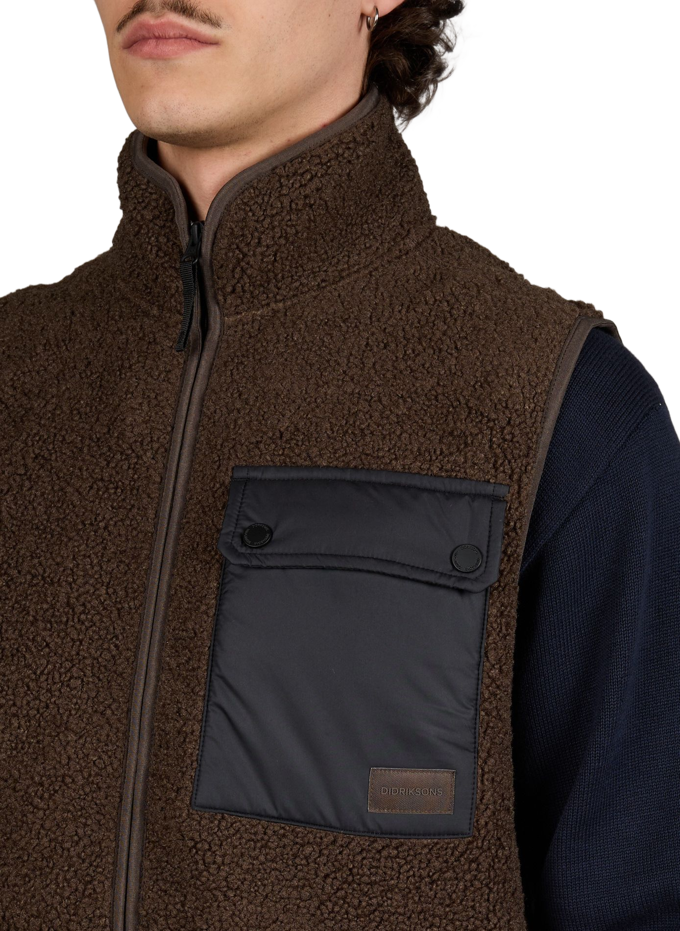 Gilet Rasmus sans manches à col montant DIDRIKSONS Marron