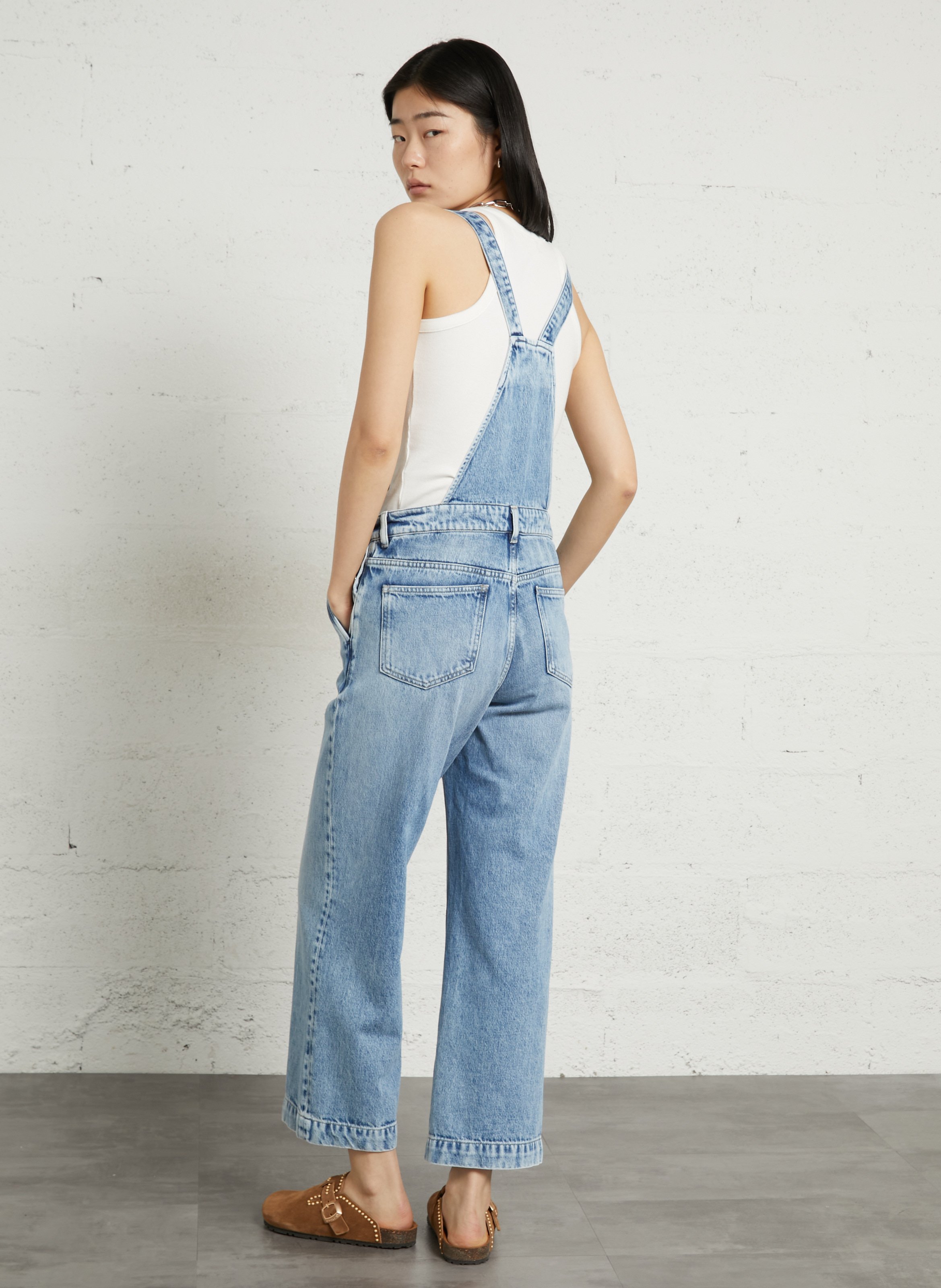 Salopette en denim de coton mélangé raphaelle MAISON 123 Bleu