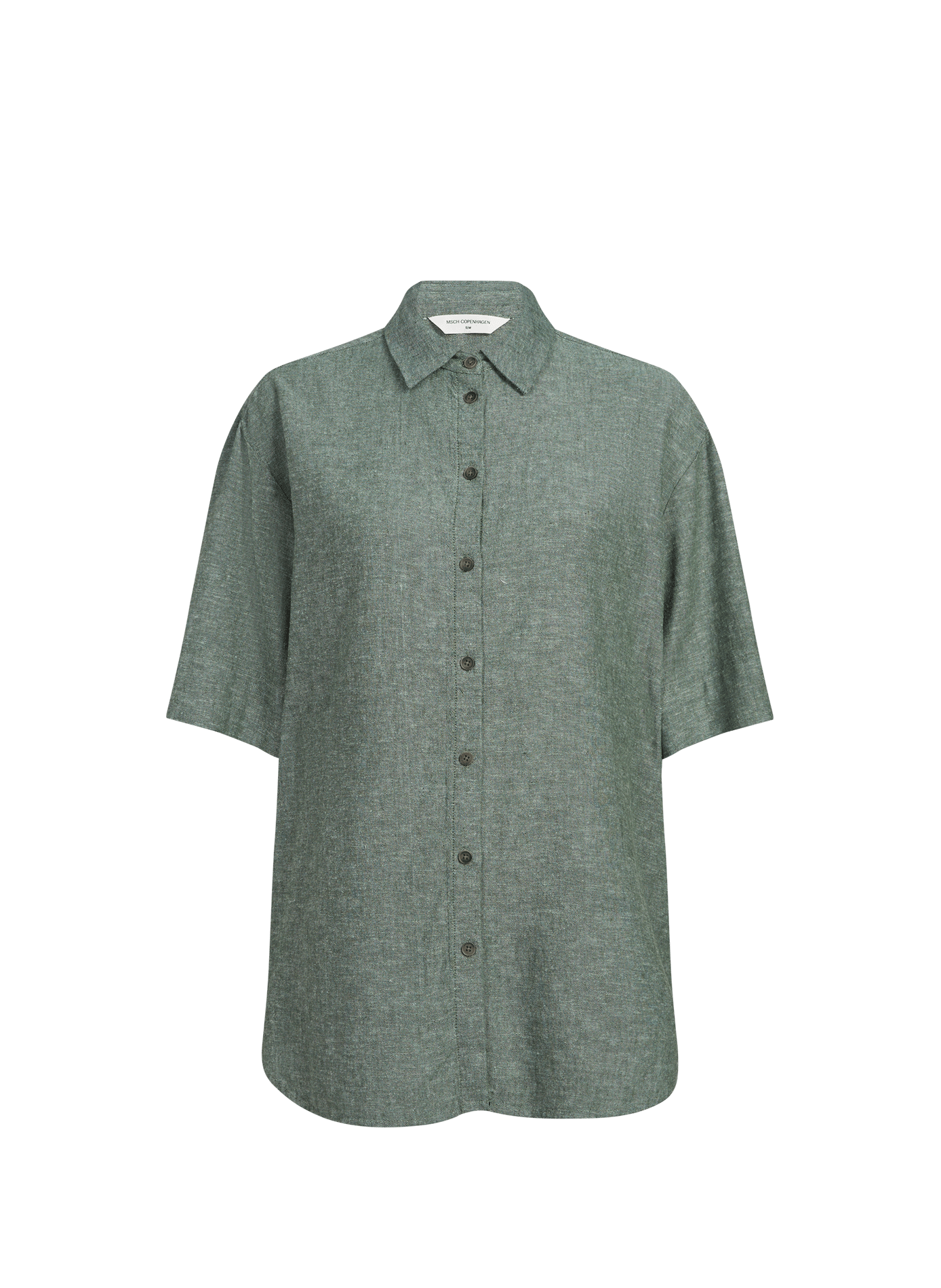 Chemise Viana Ginia à manches courtes en lin mélangé MSCH Vert