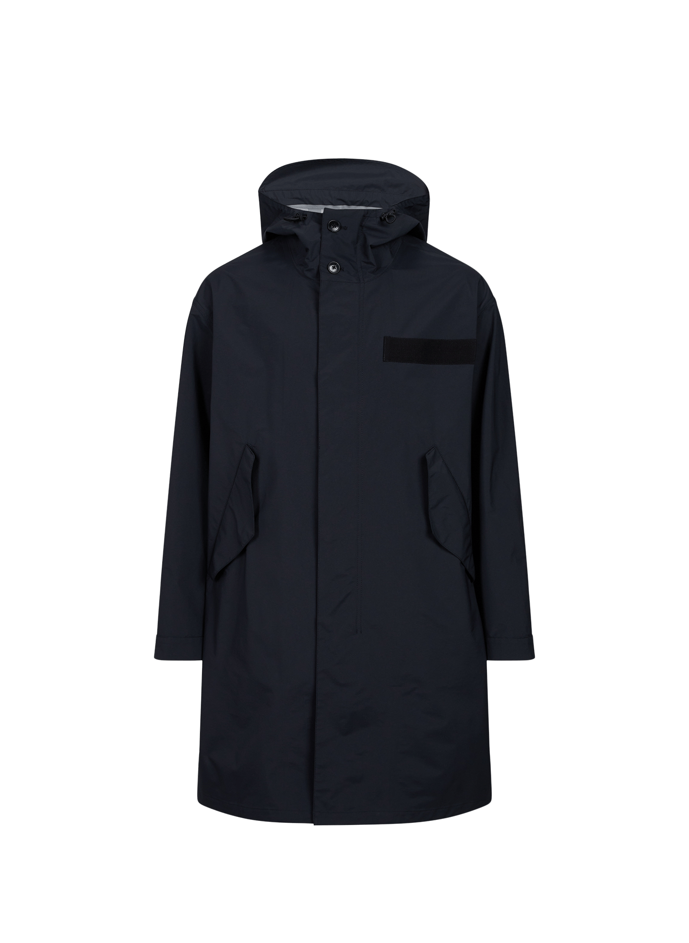Mid-length straight hooded parka CLOSED Black