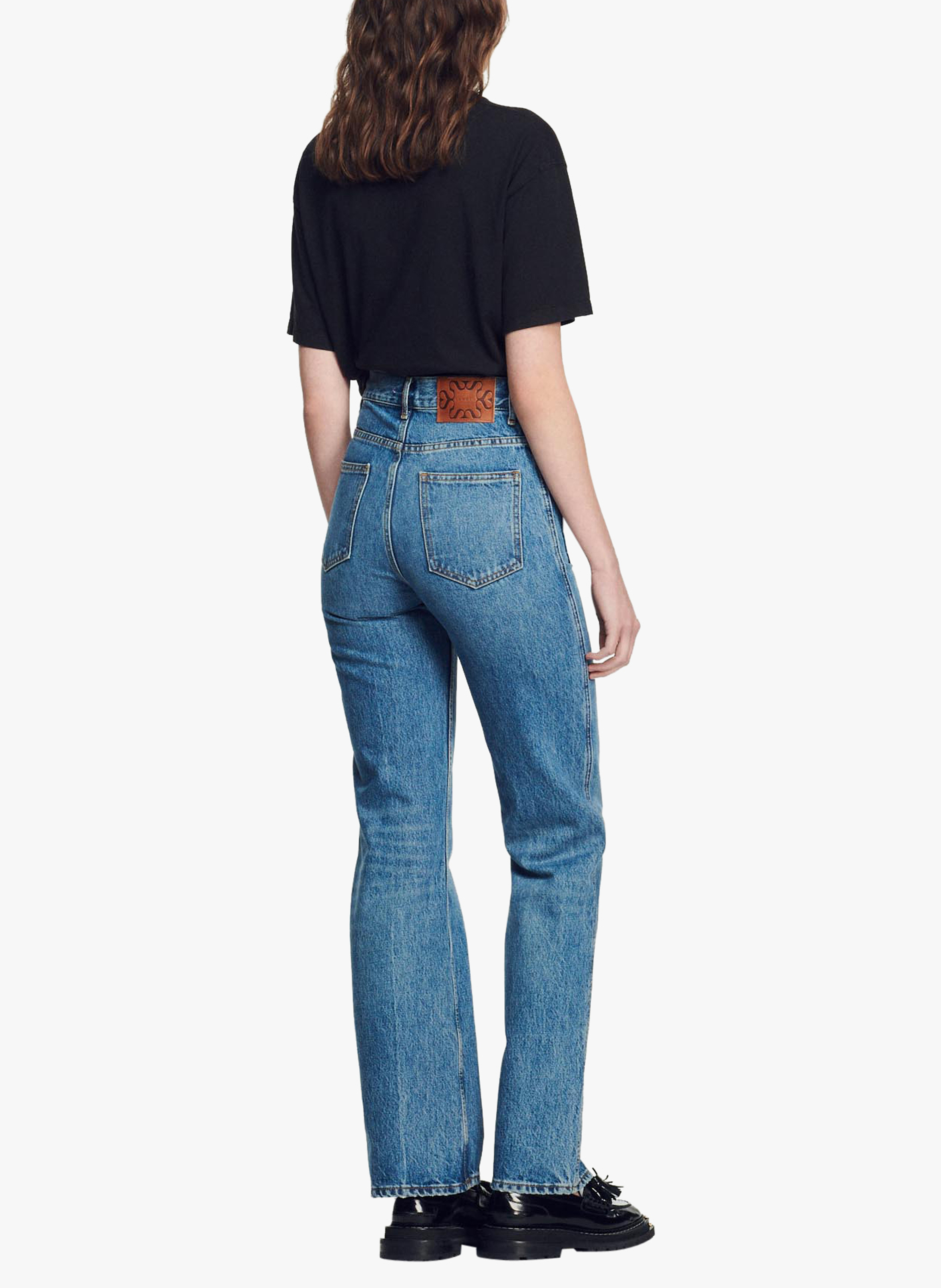Jean bootcut en coton SANDRO Bleu