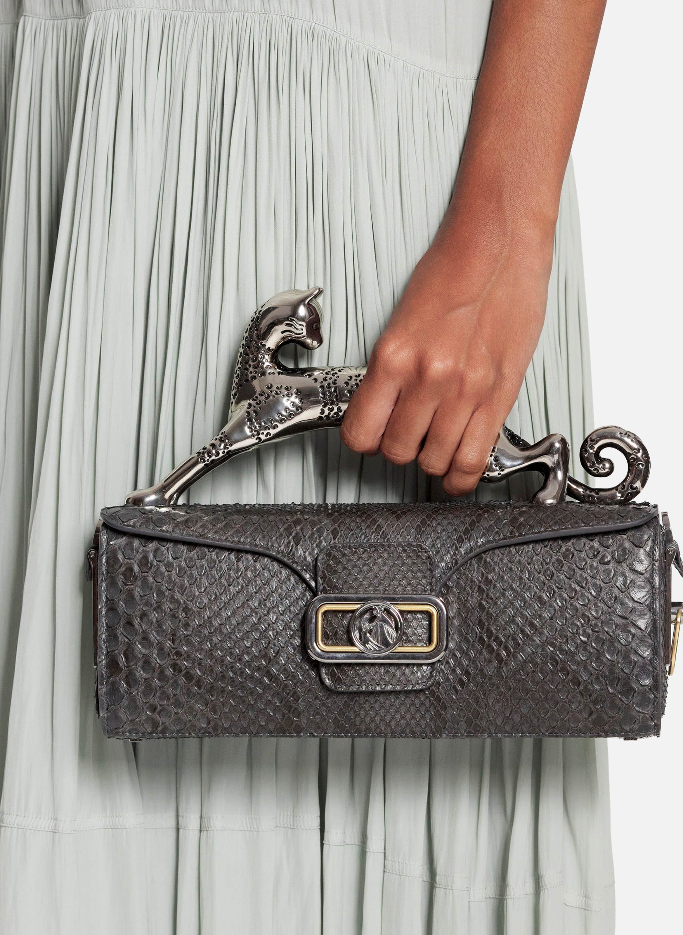 Sac pencil cat en python LANVIN Noir