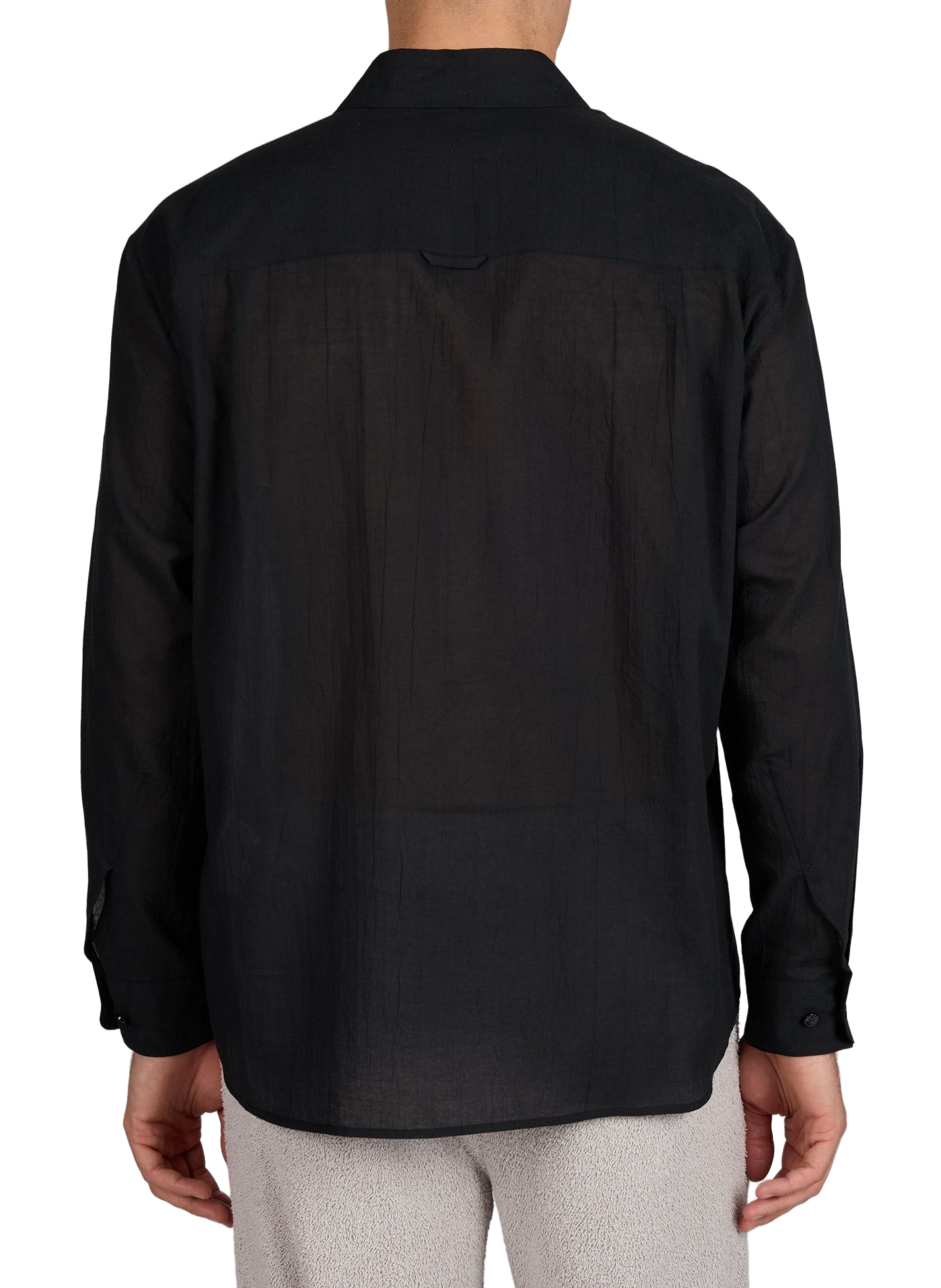 Chemise droite froissée en coton POST ARCHIVE FACTION Noir