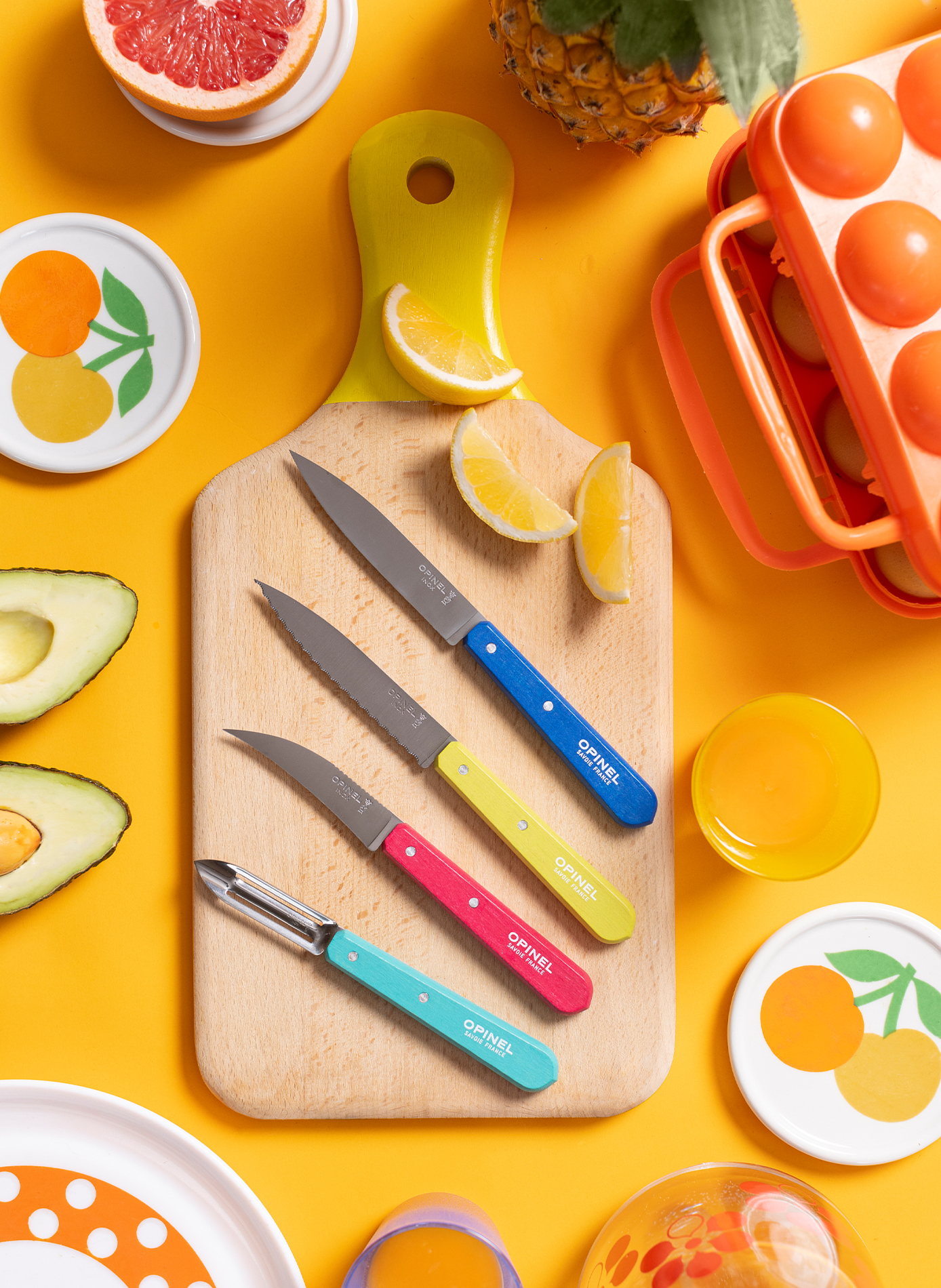 Set aus 3 Messern und 1 Schäler Die Essentials OPINEL Mehrfarbig