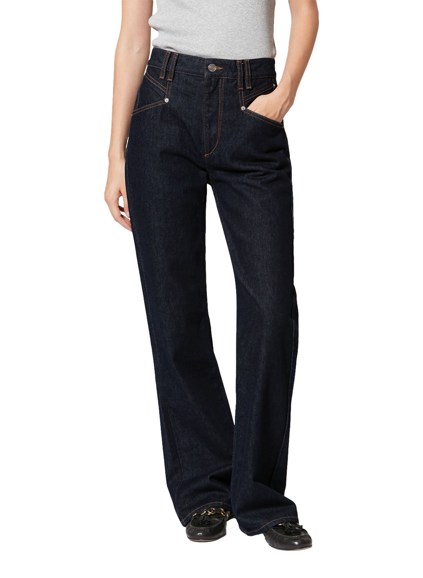 Bootcut-Jeans Belvia aus Baumwoll-Denim ISABEL MARANT Blau