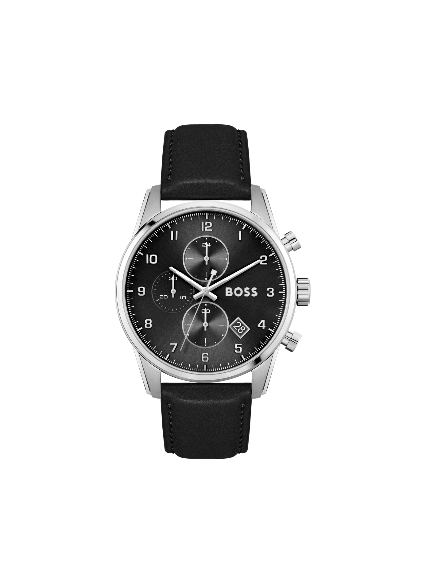 Quarz Uhr Skymaster aus Edelstahl BOSS MONTRES Schwarz
