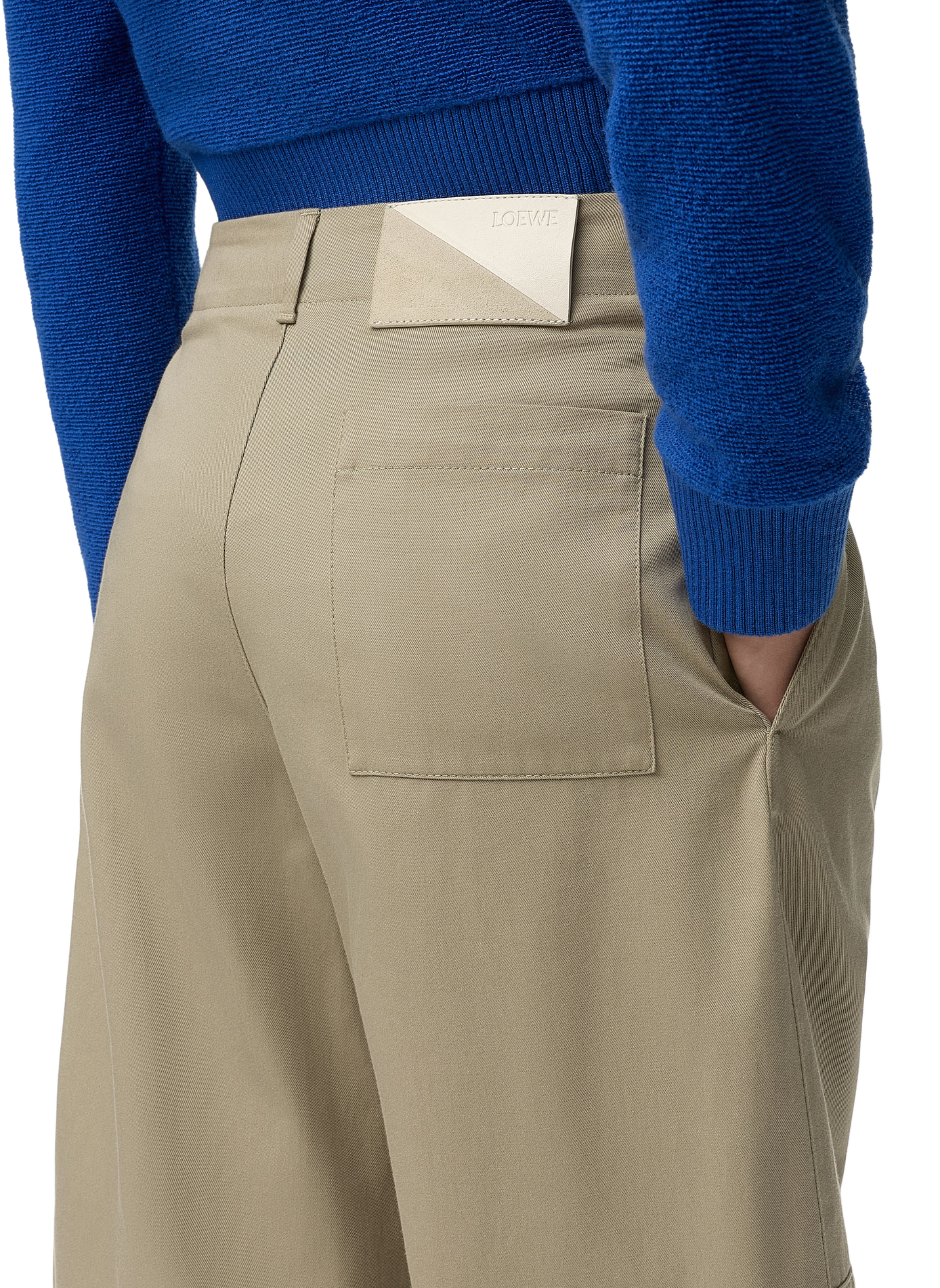 Cropped cotton trousers LOEWE Green