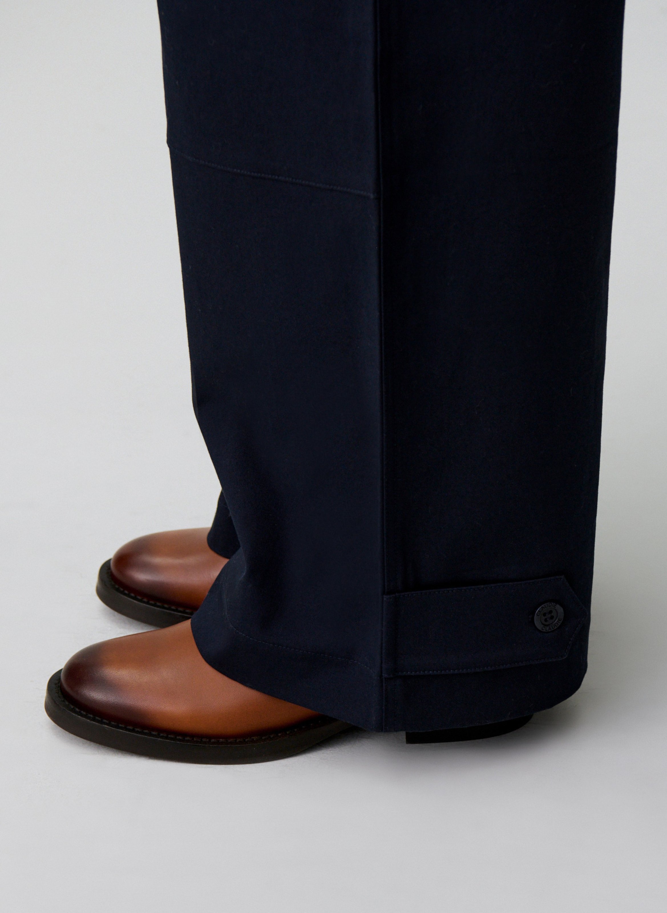 Pantalon large en coton mélangé CLAUDIE PIERLOT Bleu