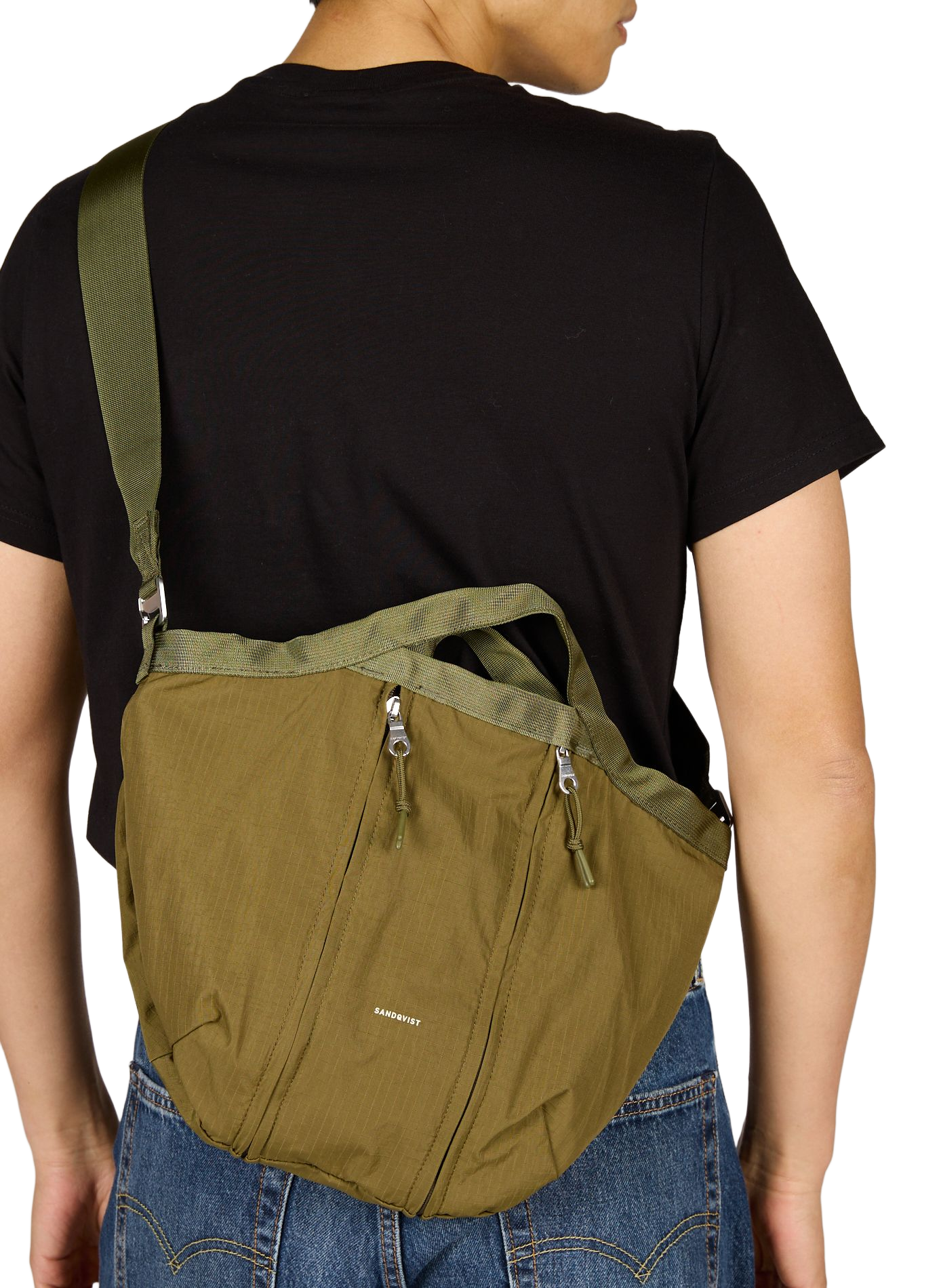 Grid Crossbody expandable bag SANDQVIST Khaki