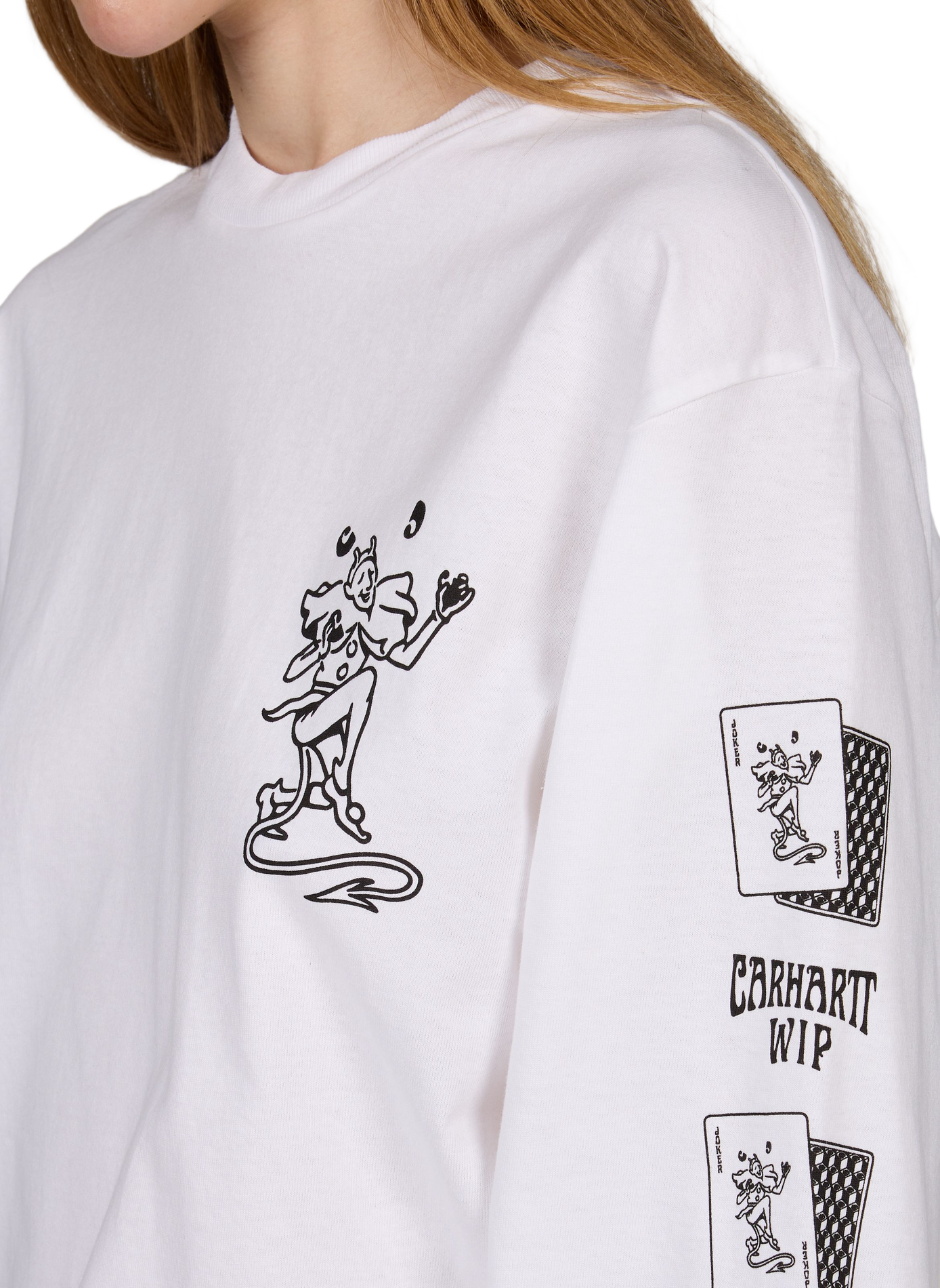 Gerader bedruckter Rundhals-T-Shirt CARHARTT WIP Weiss