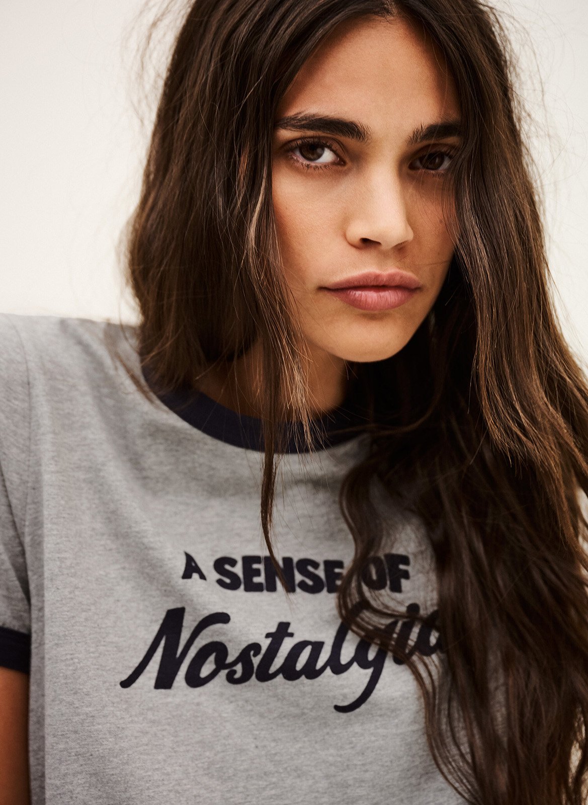 Tee-shirt sérigraphié en coton rosta BA&SH Gris