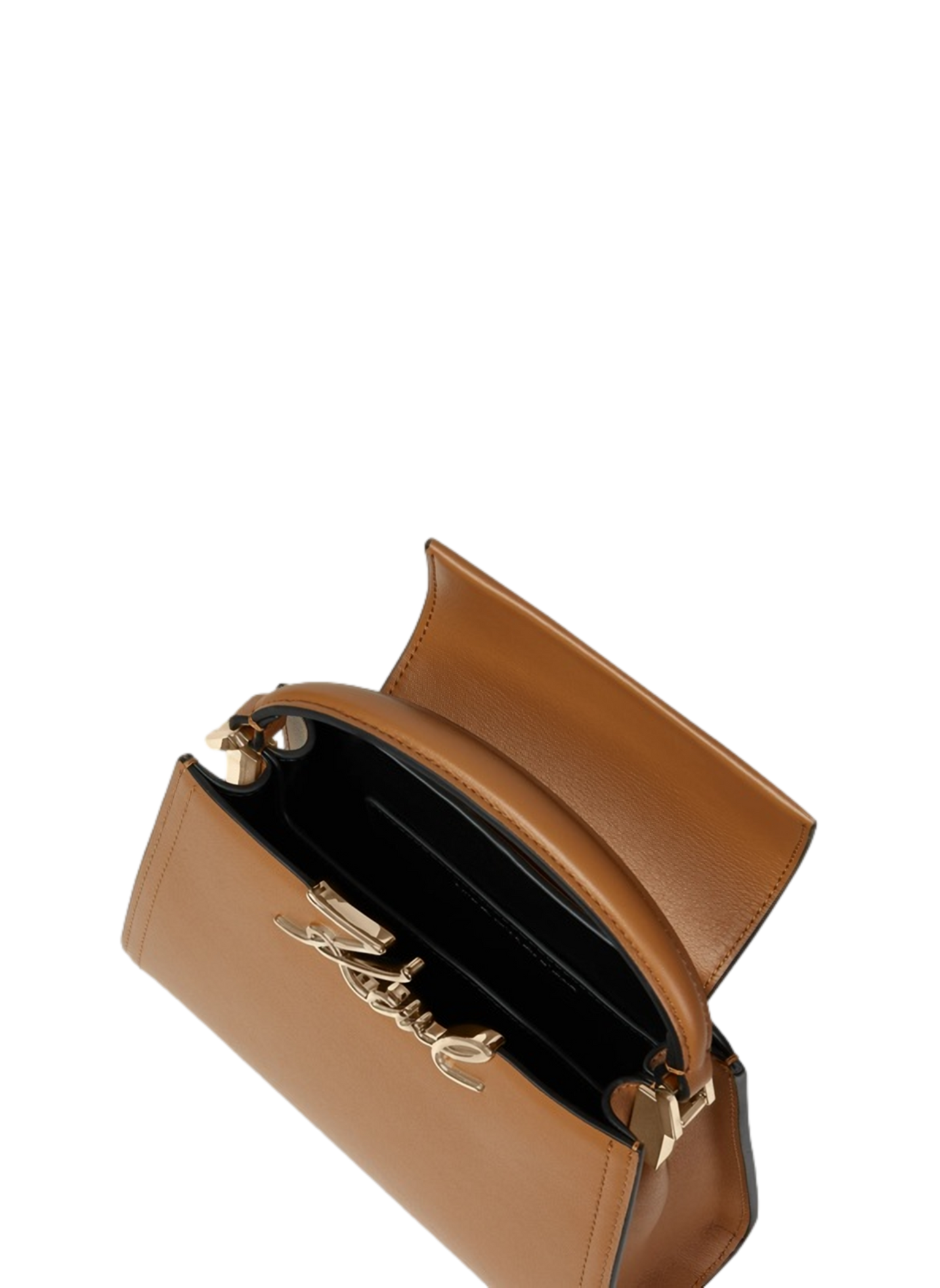 Lederhandtasche K/Signature Mini KARL LAGERFELD Braun