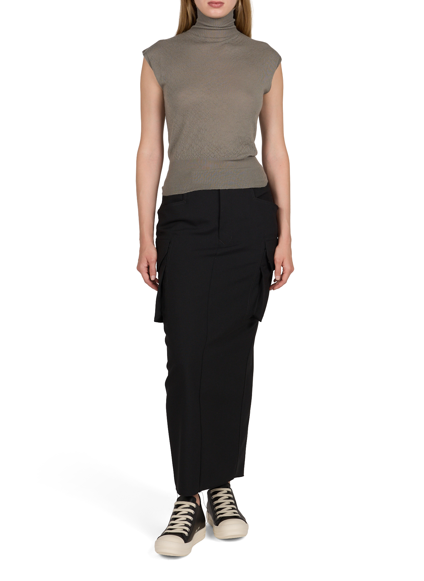 Eng anliegender langer Wollrock RICK OWENS Schwarz