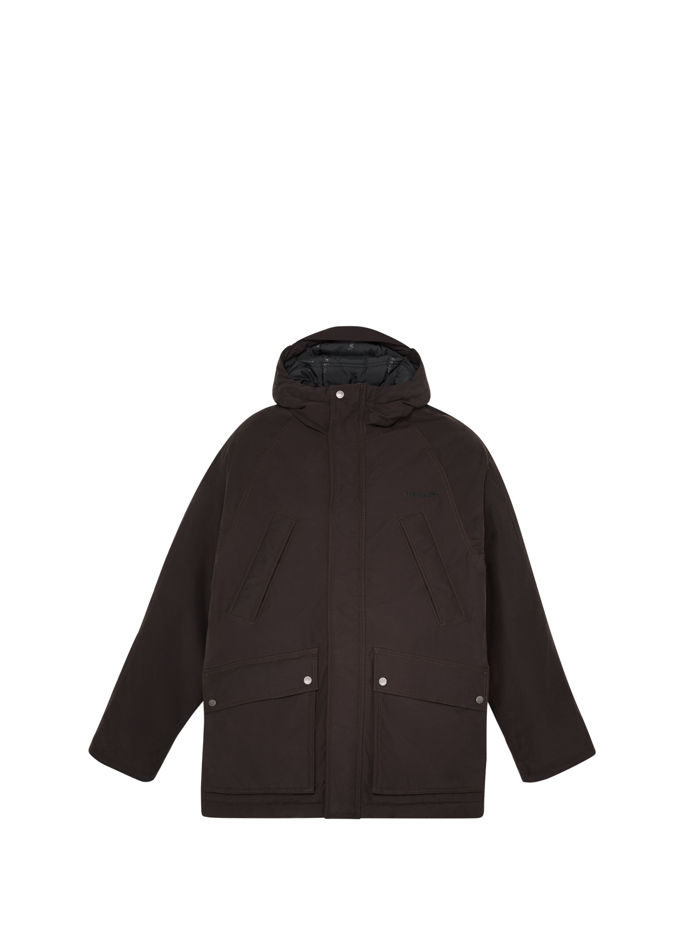 Parka droite unie en coton mélangé  TIMBERLAND Marron