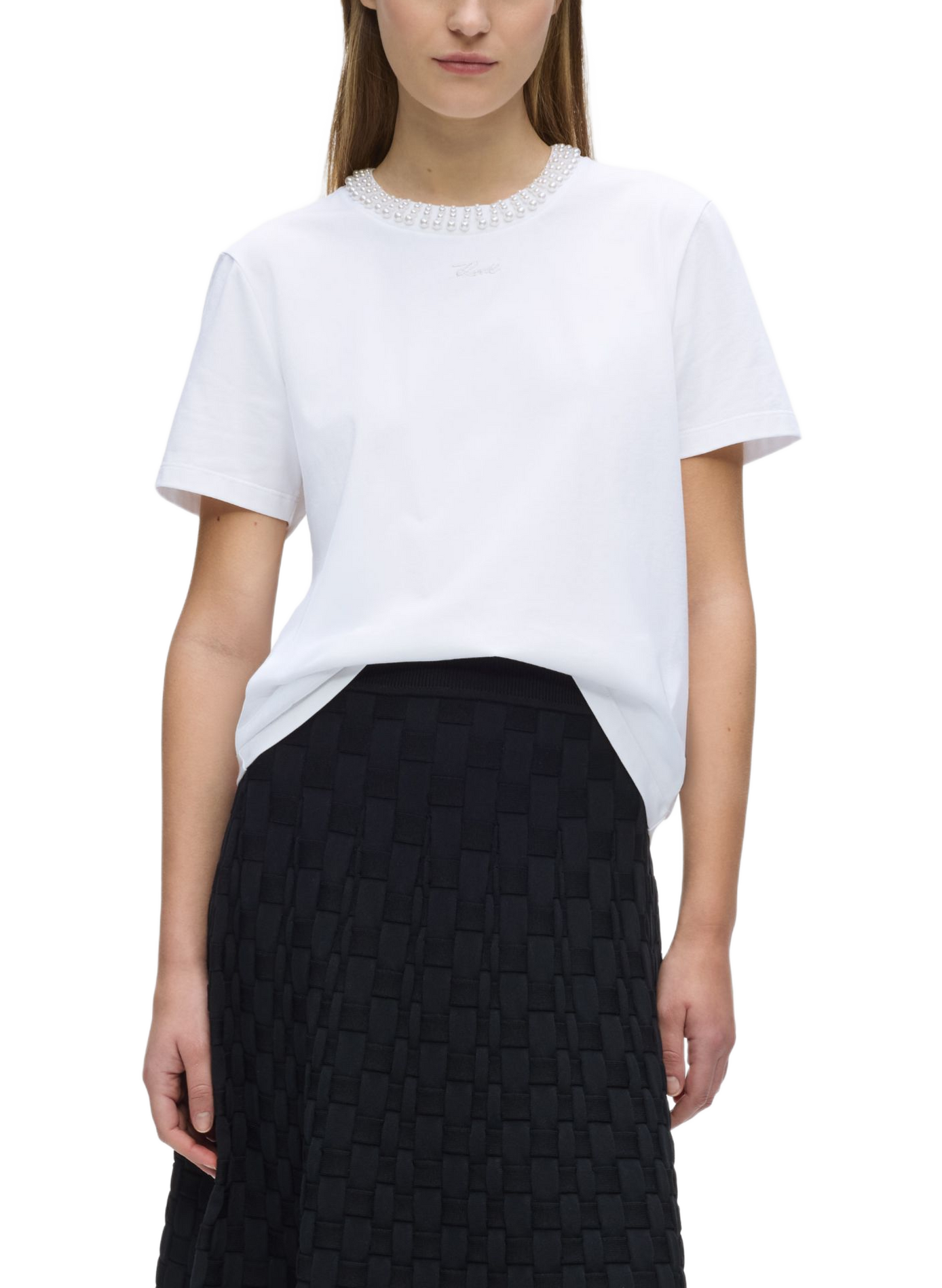 Round neck T-shirt KARL LAGERFELD White